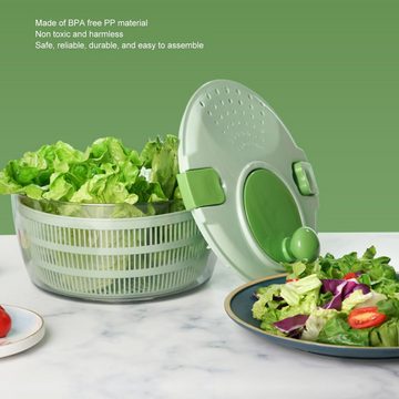 FUROKOY Salatschleuder 4L Gemüseabtropfschale aus PP Material, Salatabtropfschale, Gemüsewaschmaschine Obstabtropfschale Korb Salatabtropfschale,Grün