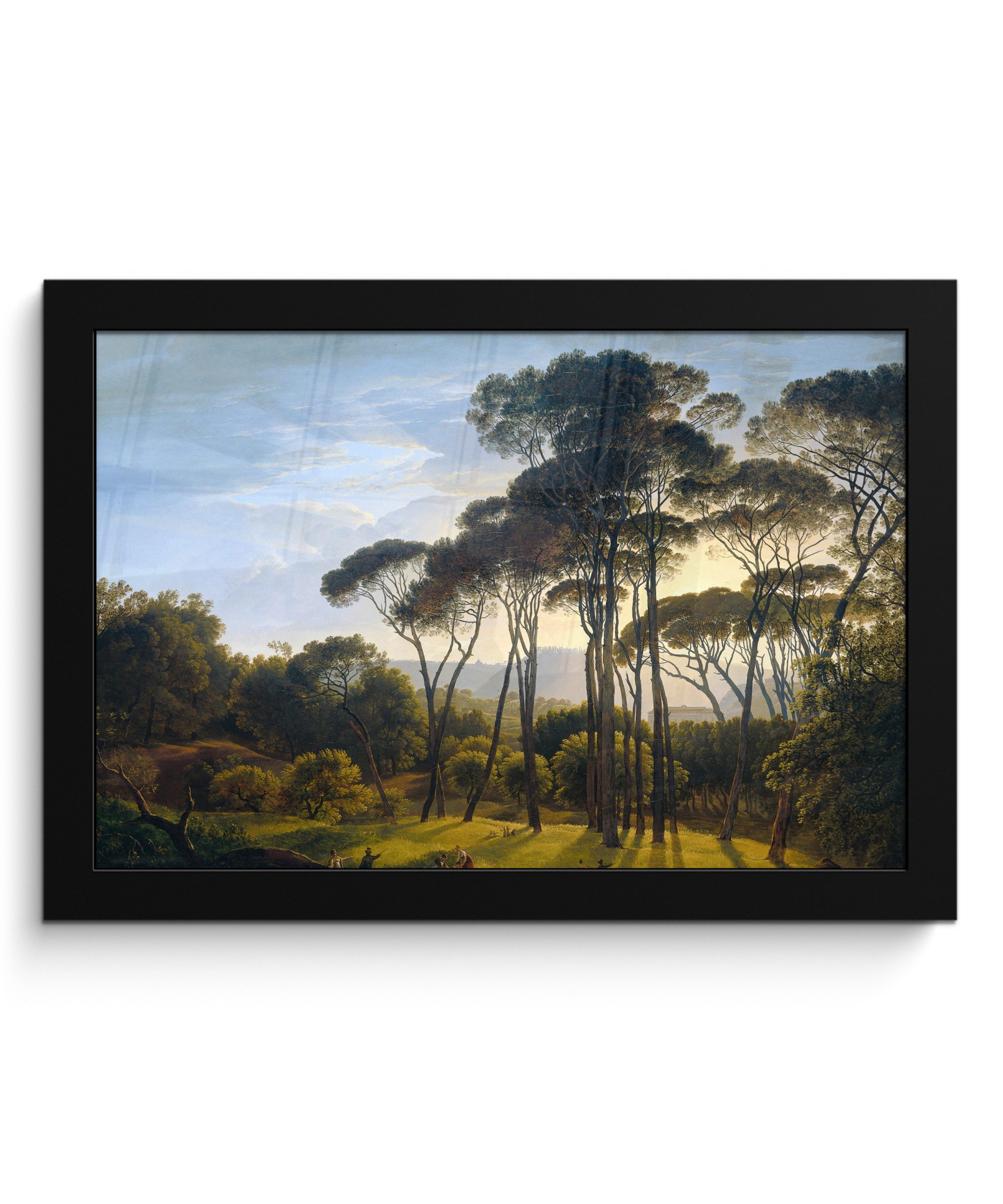 MuchoWow Poster Italienische Landschaft mit Zirbelkiefer - Kunst - Alte Meister, (1 St), Wandbilder, Deko Wohnzimmer Schlafzimmer, 30x20 cm