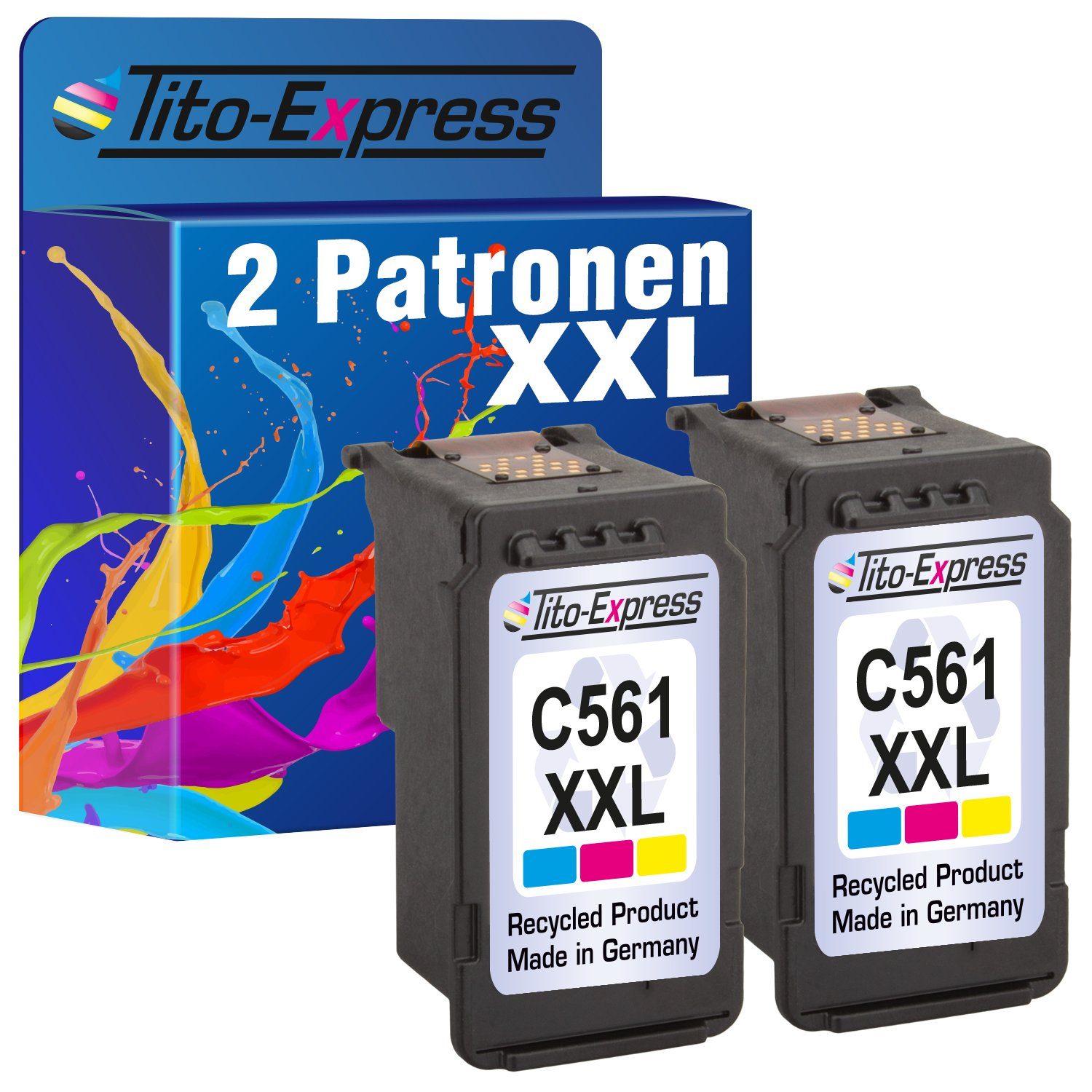 Tito-Express 2er Set ersetzt Canon CL-561 CL 561 Canon PG-560 XL Color Tintenpatrone (für TS7450 TS5351 TS5352 TS7450 TS5353 TS-5351a TS-5352a TS-5353a)