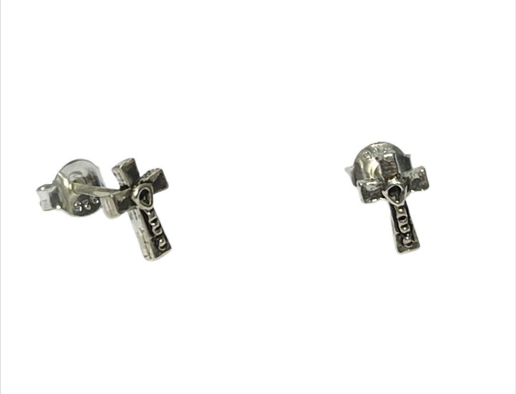 Paar Ohrstecker „FaithSpark“ Kreuz – 925er Silber – ca. 8 x 5 mm