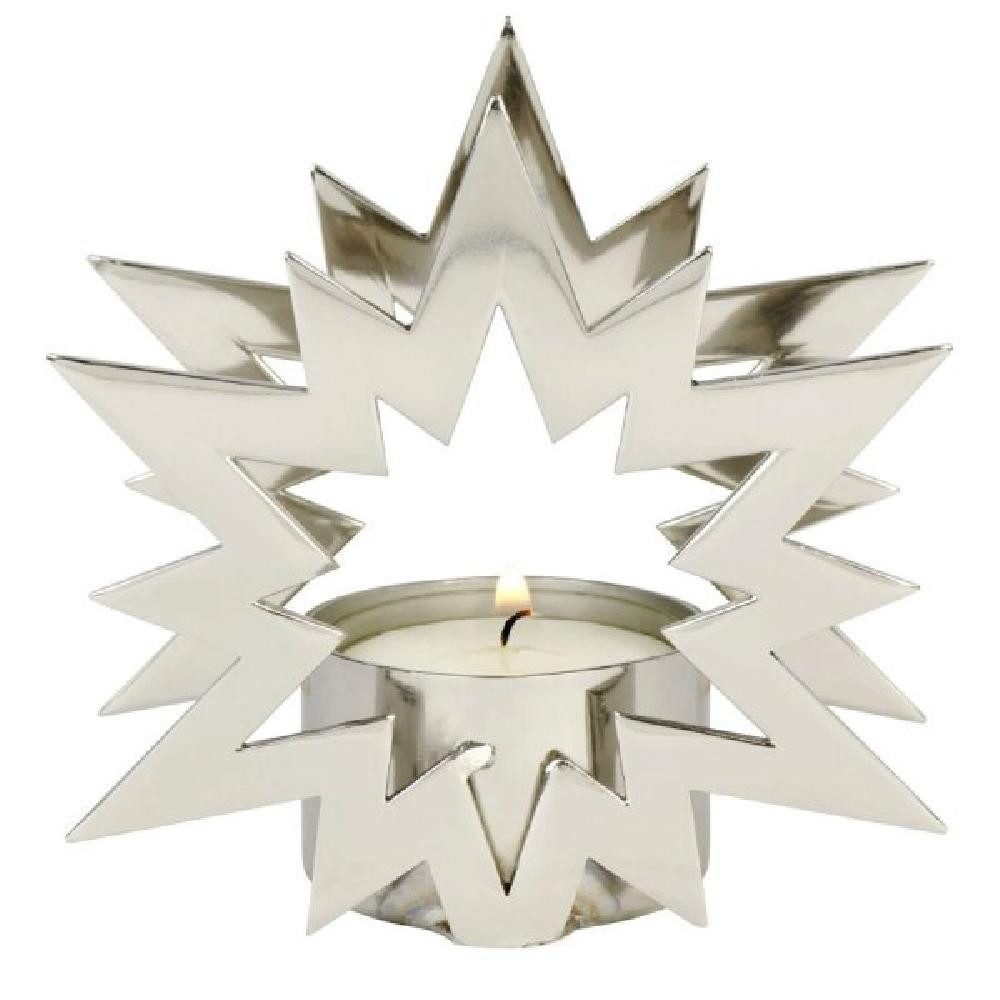 Lambert Windlicht Teelichthalter Stern Nova Silber (9cm)
