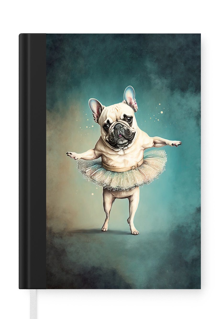 MuchoWow Notizbuch Hund - Tutu - Ballett - Abstrakt - Porträt - Kind, Journal, Merkzettel, Tagebuch, Notizheft, A5, 98 Seiten, Haushaltsbuch