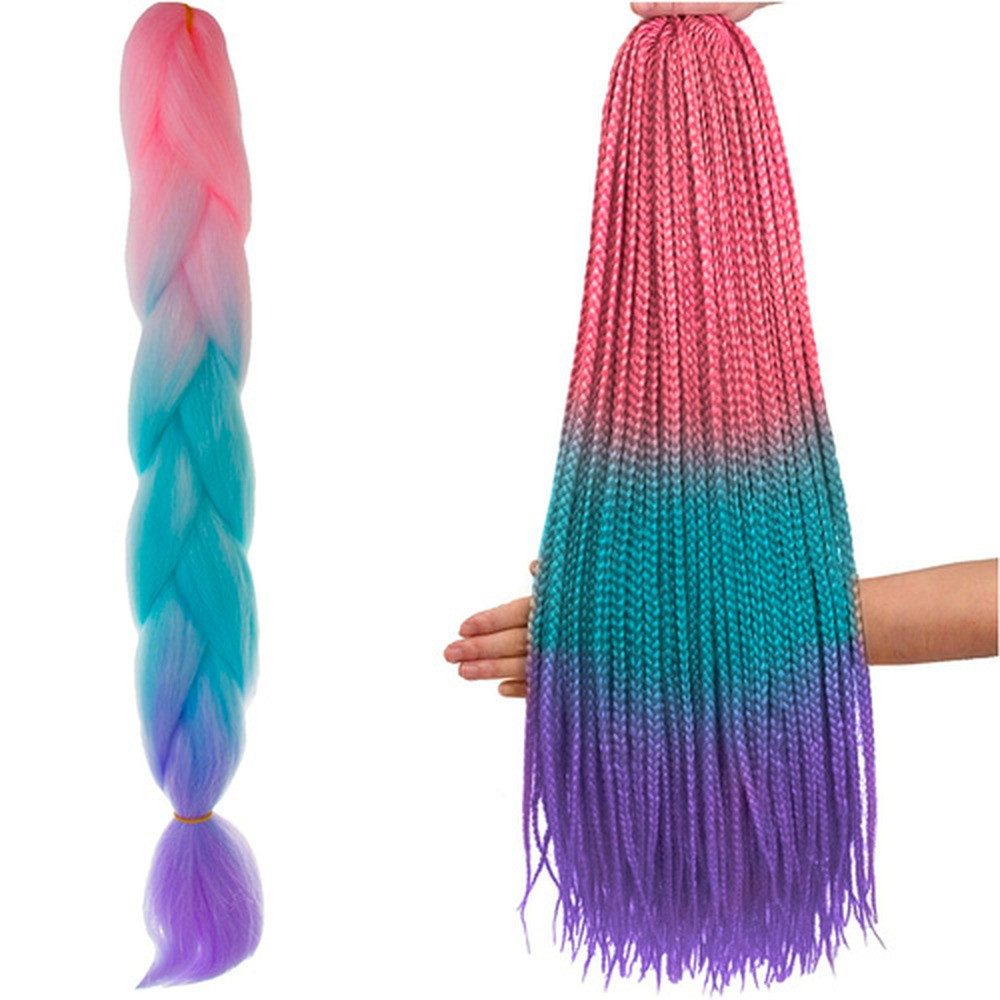 soulima Kunsthaar-Extension Zopf Haarverlängerung 60 cm, für Styling mit Fön, Glätteisen, Lockenstab oder Kräuseleisen