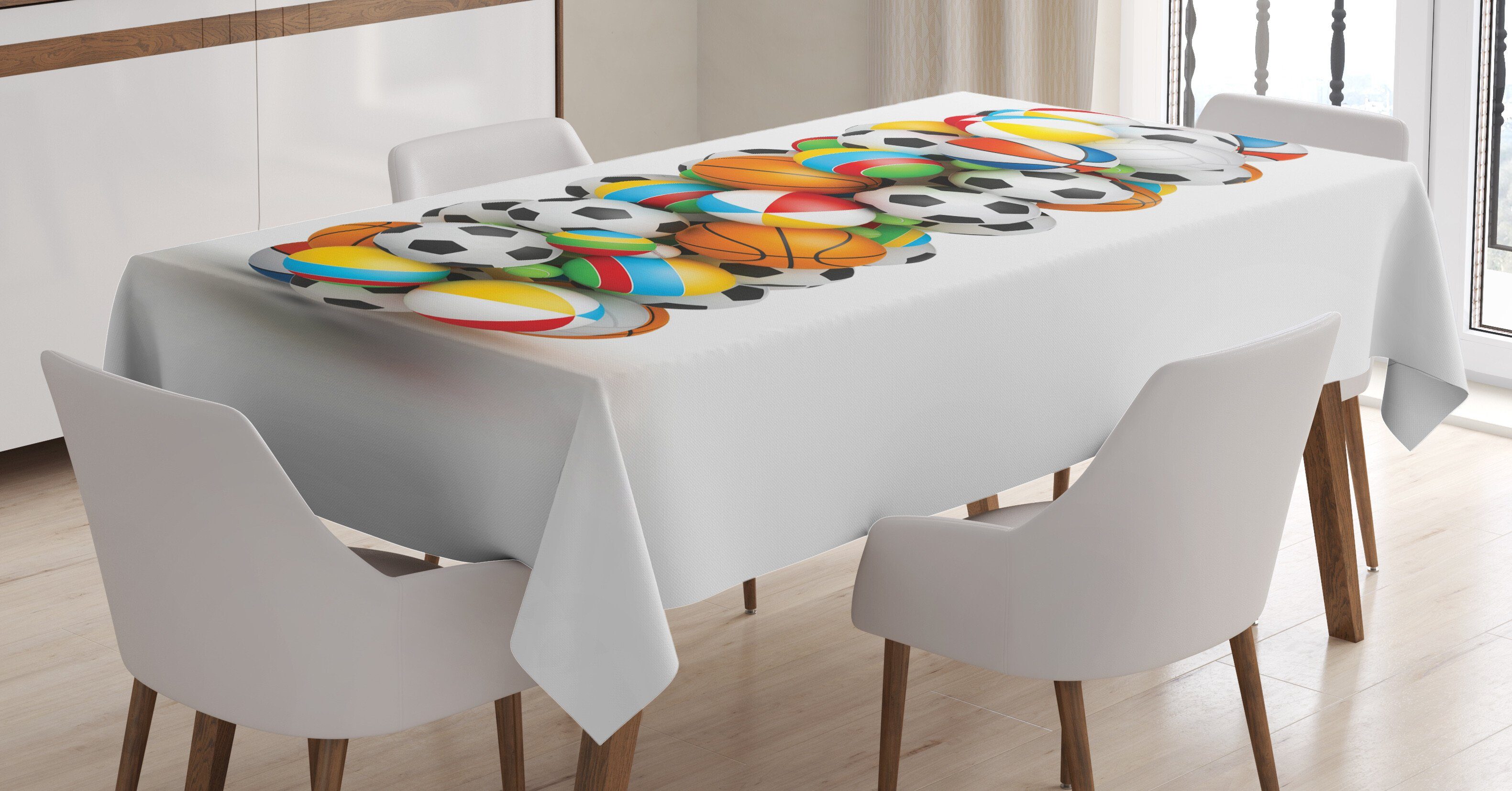 Buchstabe Farbfest Theme Abakuhaus Tischdecke den Waschbar Klare I Bereich Farben, Für geeignet Außen Ball Alphabet