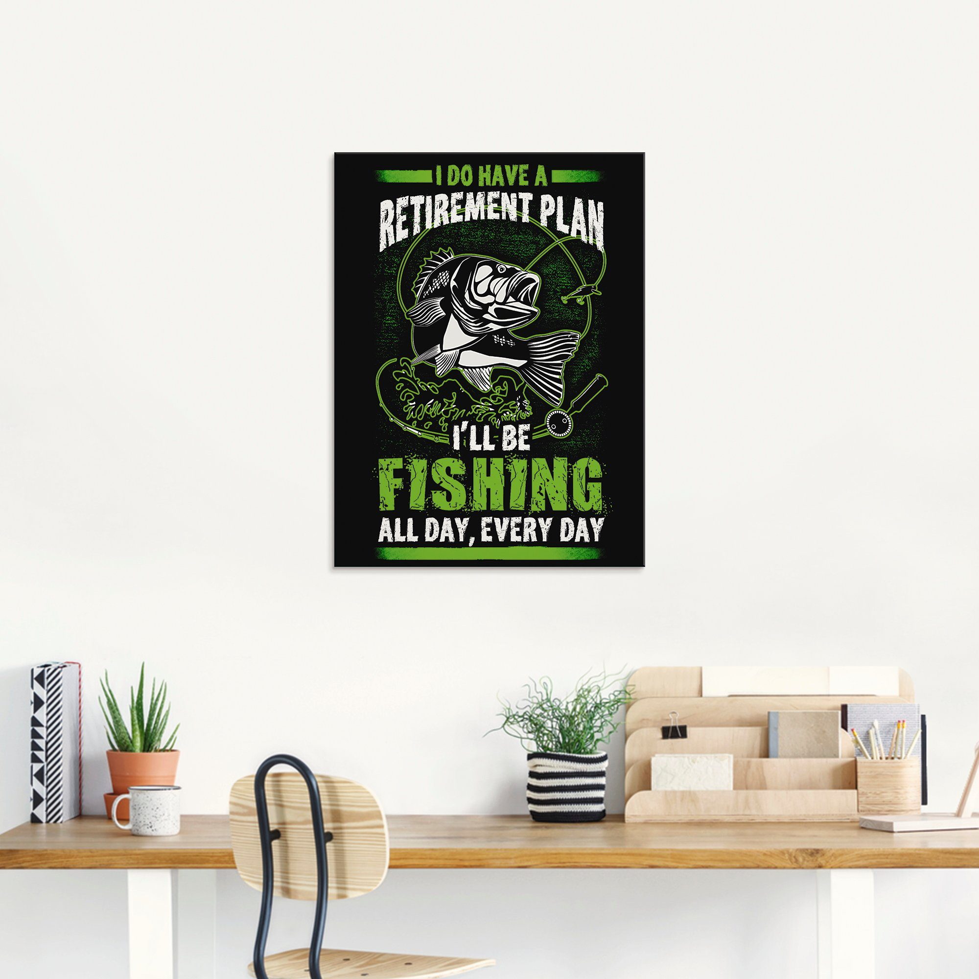 Artland Glasbild »Witziges Bild für Angler«, Humor (1 Stück)-HomeTrends
