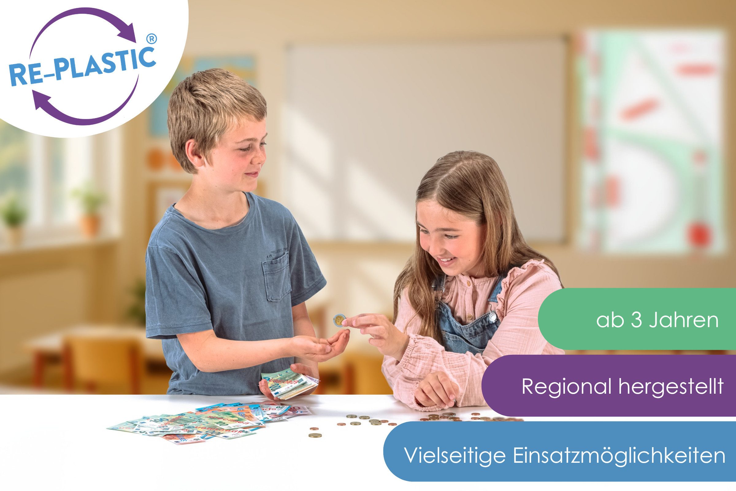 Wissner® aktiv lernen Lernspielzeug Spielgeldbox 130 Scheine + 160 Münzen (290-St)