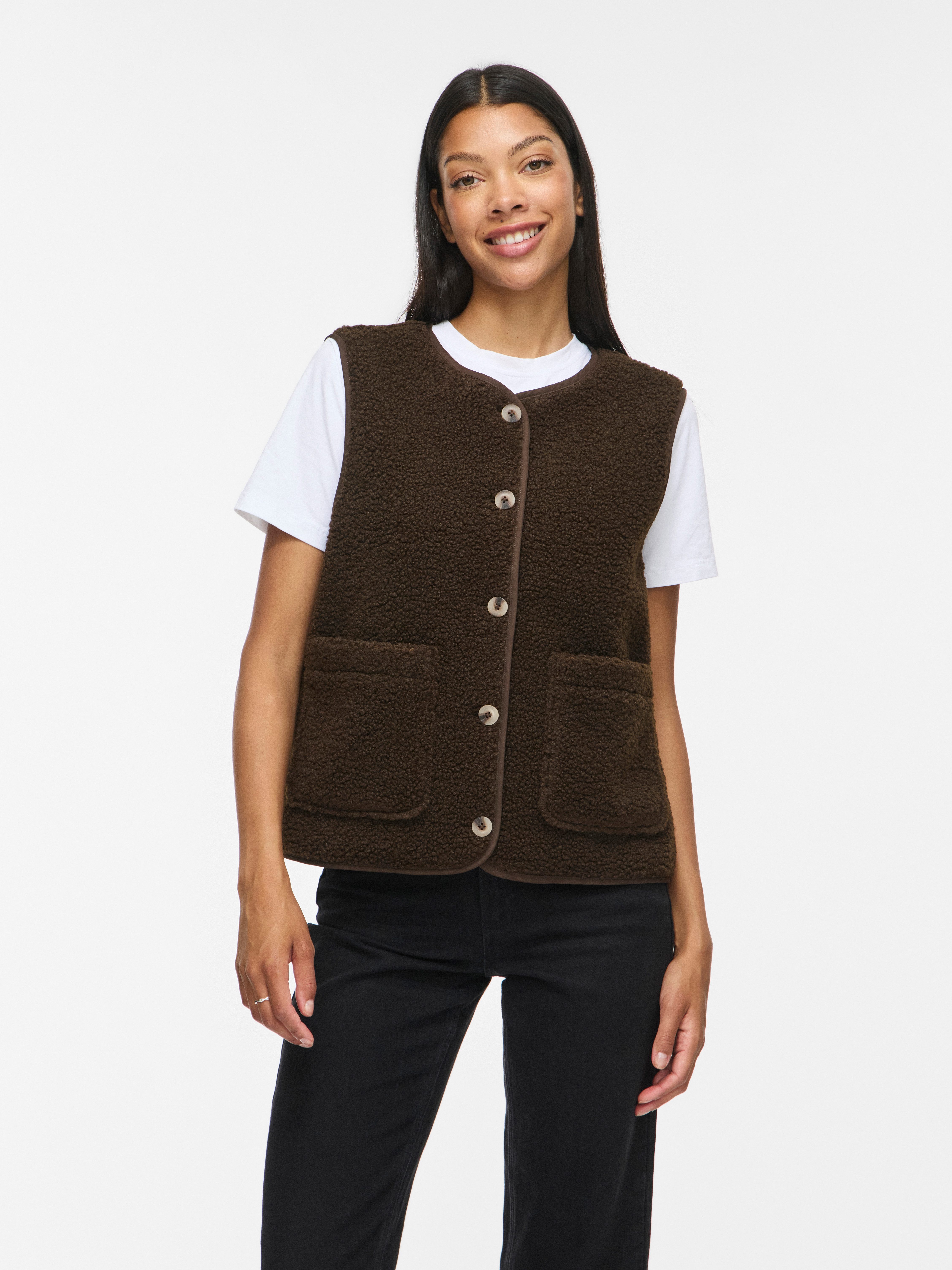 Vila Plüschweste VIADA TEDDY WAISTCOAT - NOOS Plüsch, Kunstfaser, regular fit
