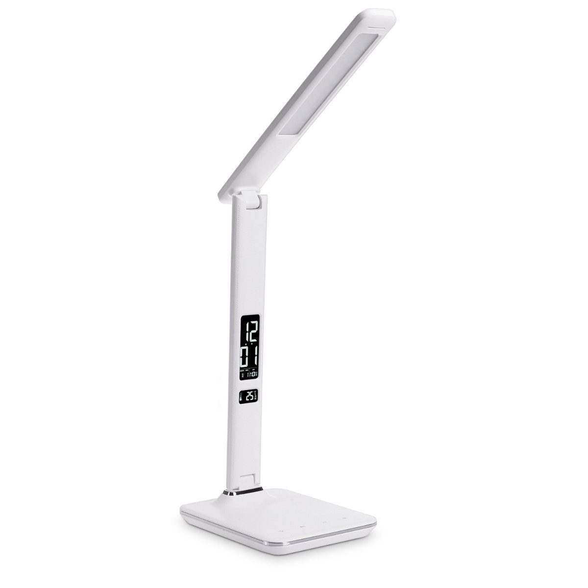 LED Dimmbar Touch Schreibtischlampe Leselampe mit Lampe Kalender Uhr Tischlampe 