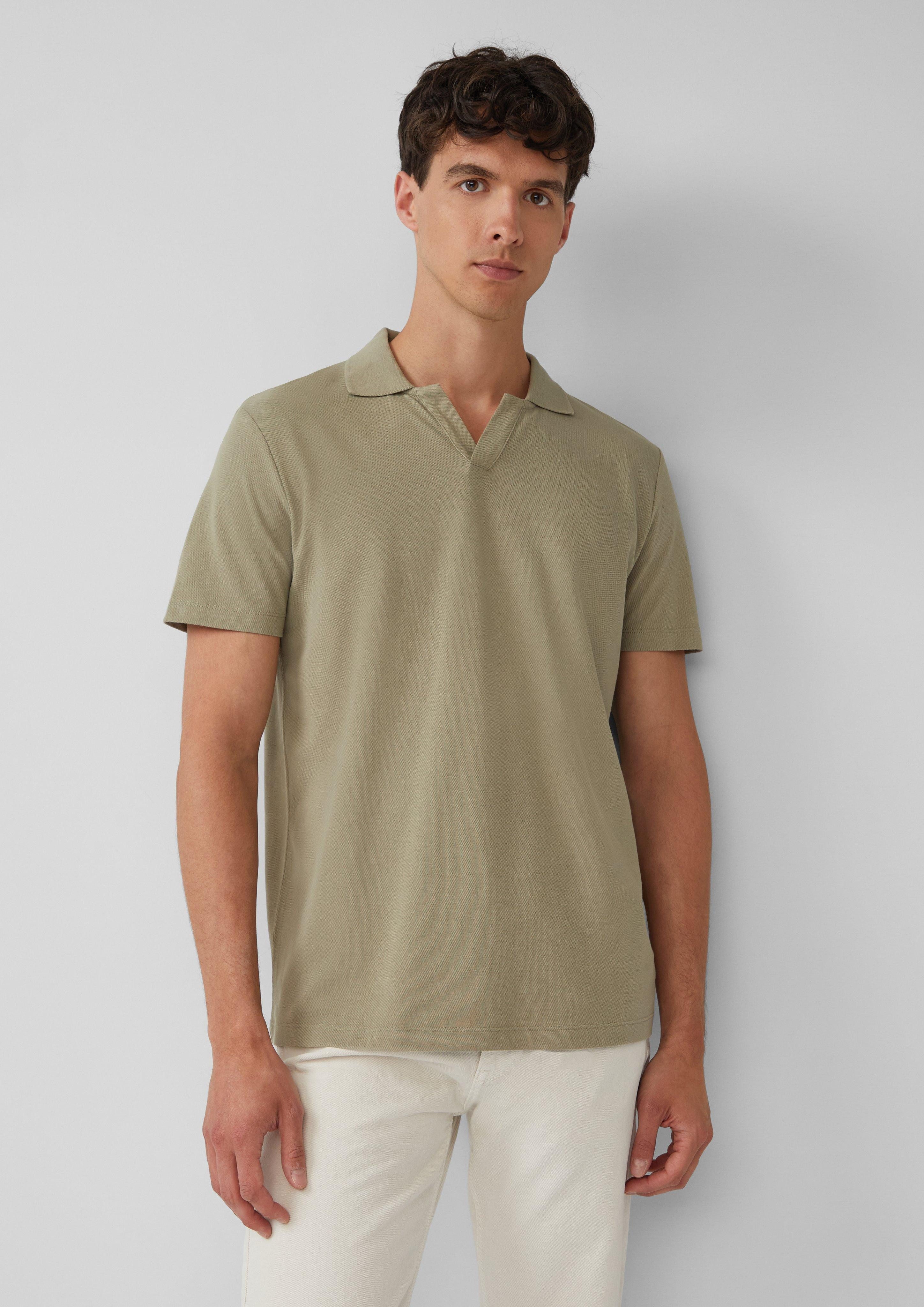 s.Oliver Kurzarmshirt Poloshirt aus Baumwolle mit günstig online kaufen