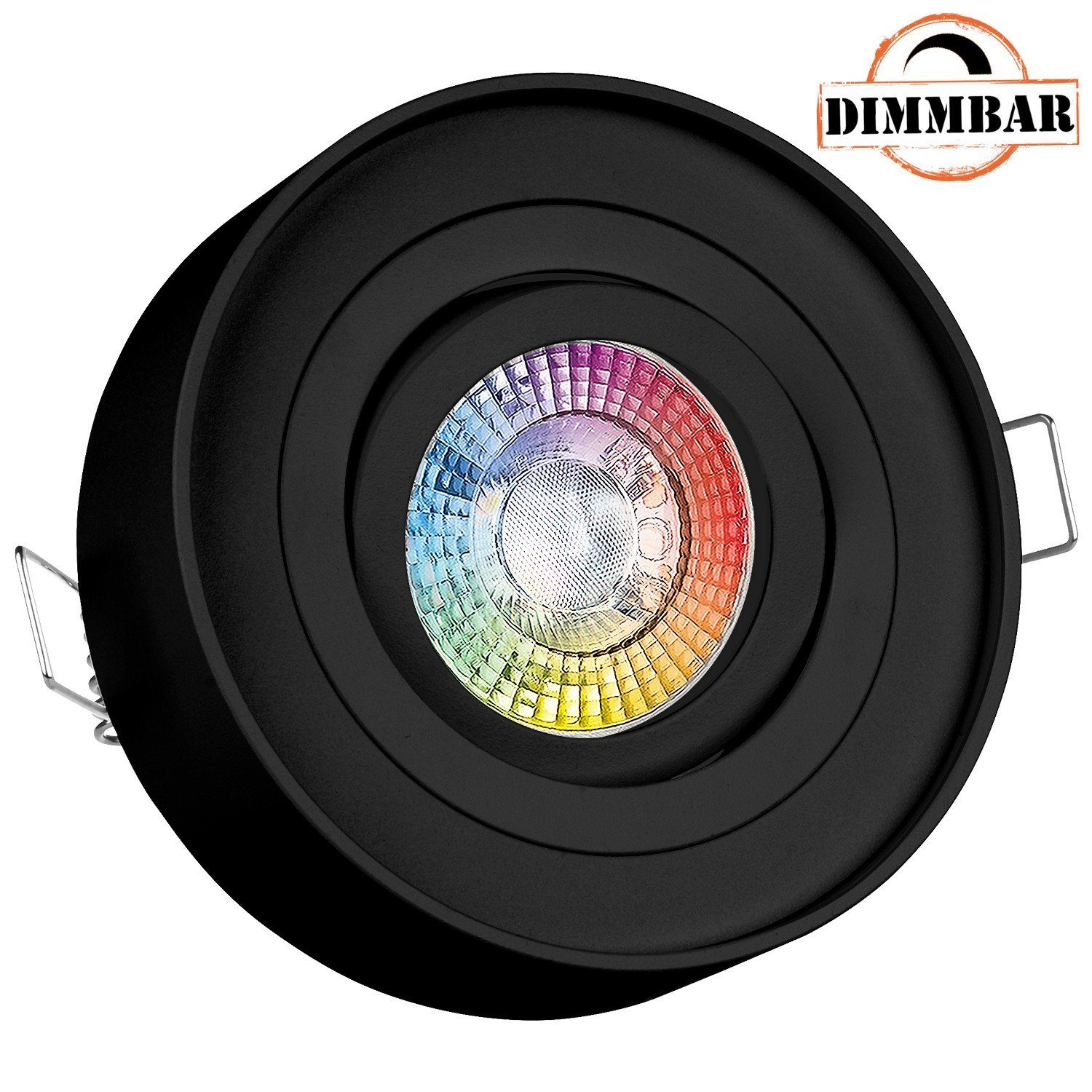 LEDANDO LED Einbaustrahler RGB LED Einbaustrahler Set extra flach in schwarz mit 3W LED von LEDAN