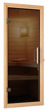 Karibu Sauna Menja, BxTxH: 196 x 196 x 200 cm, 40 mm, (Set) 9-kW-Ofen mit externer Steuerung