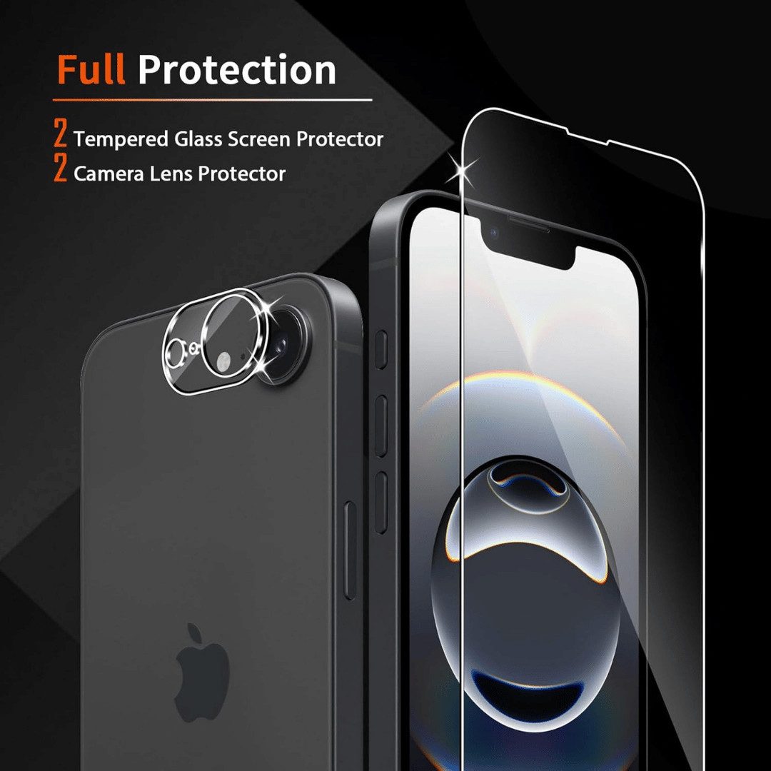 SmartUP Displayschutzglas 2X Schutzglas für Iphone 17e Display Kamera Panzerfolie Full Screen 9H für iPhone 17e, 4 Stück, Rundumschutz, passgenaue Verarbeitung – Bild 2 von 5