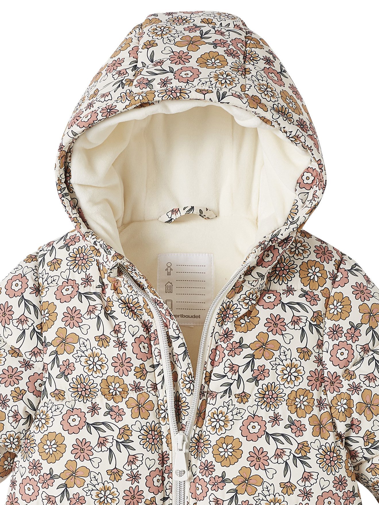 vertbaudet Overall Baby Winter-Overall mit Fleecefutter, geblümt
