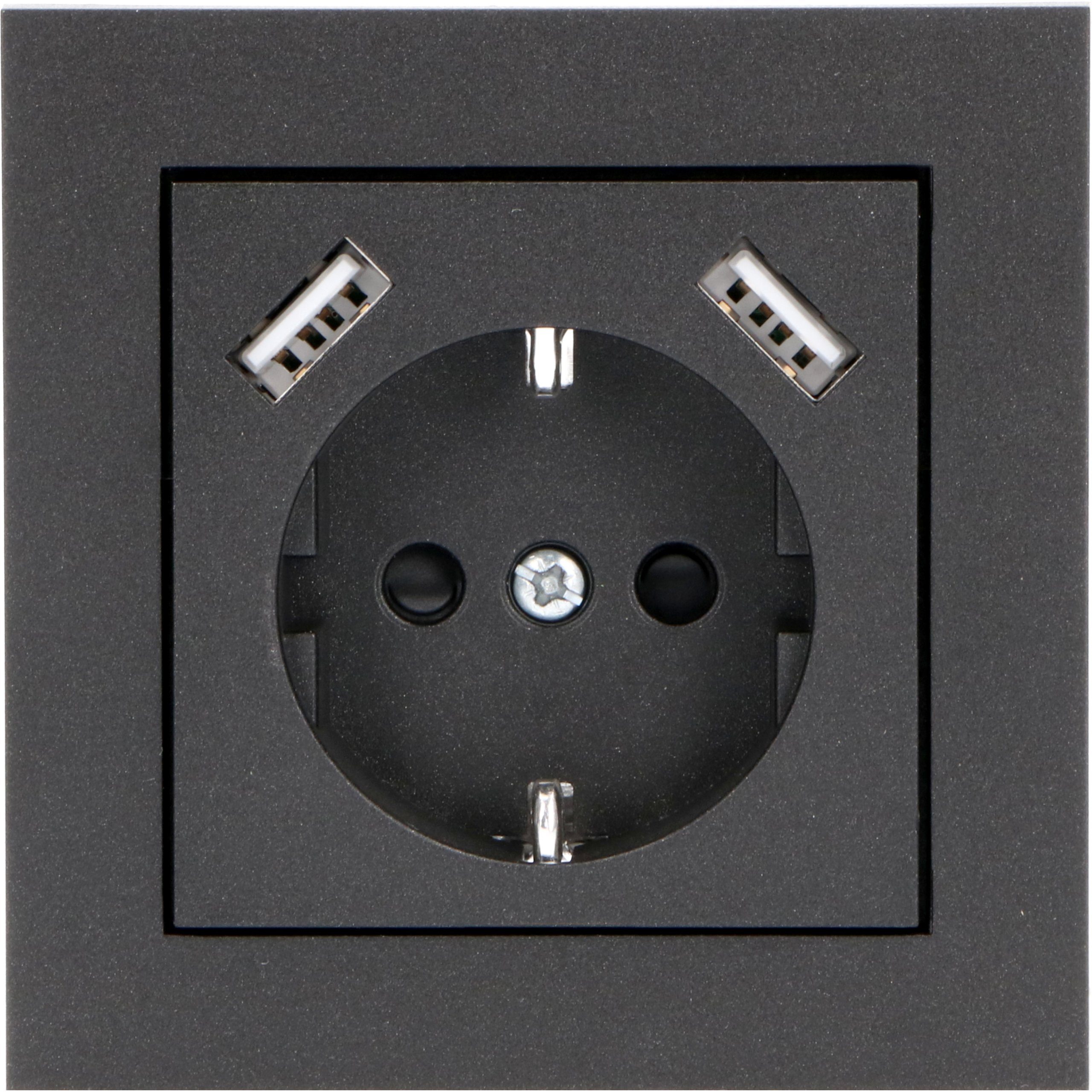 1-fach matt USB-Steckdose 2900145 Charge Steckdose PRO Abdeckrahmen, für schwarz