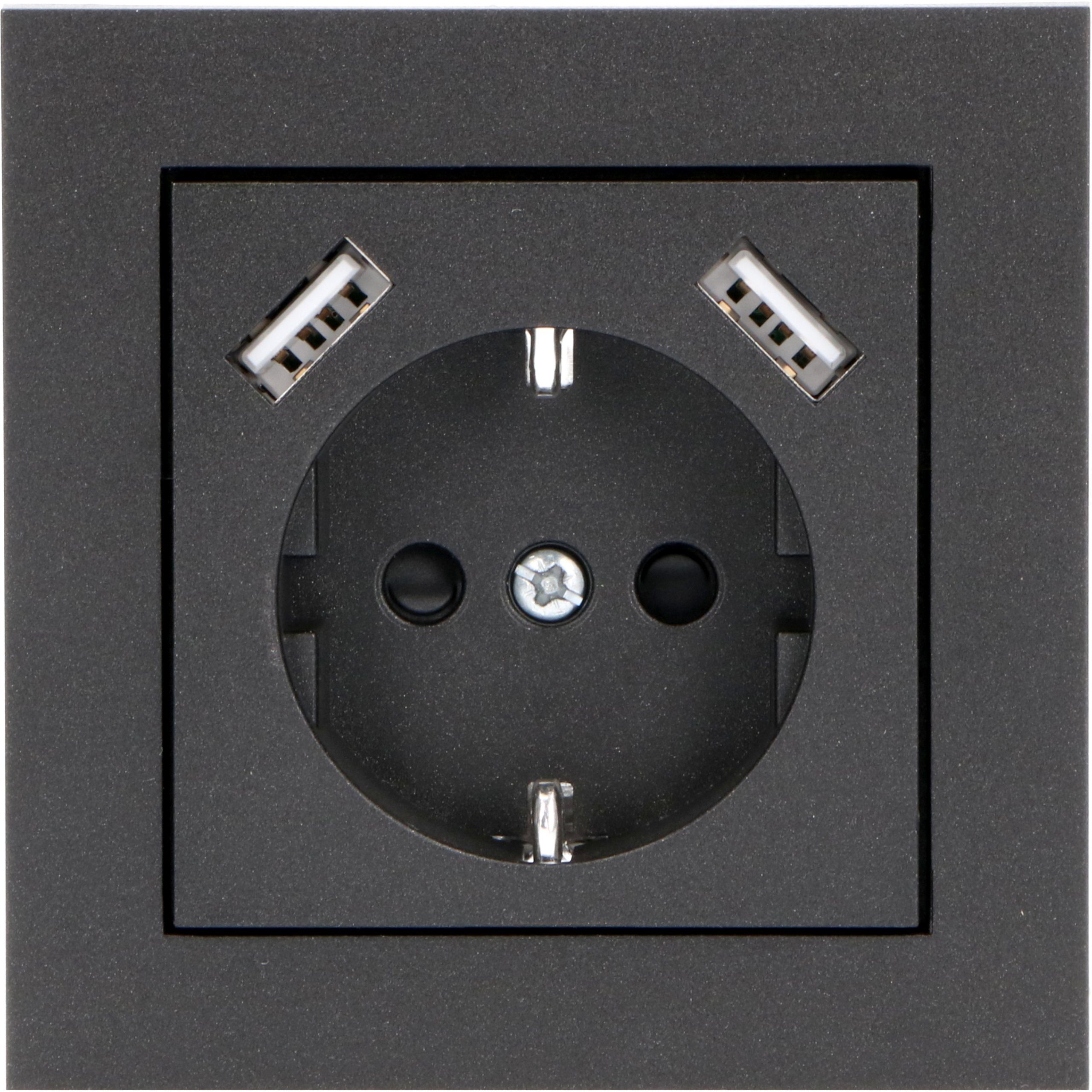PRO Charge Steckdose 2900145 Abdeckrahmen, 1-fach für USB-Steckdose schwarz matt