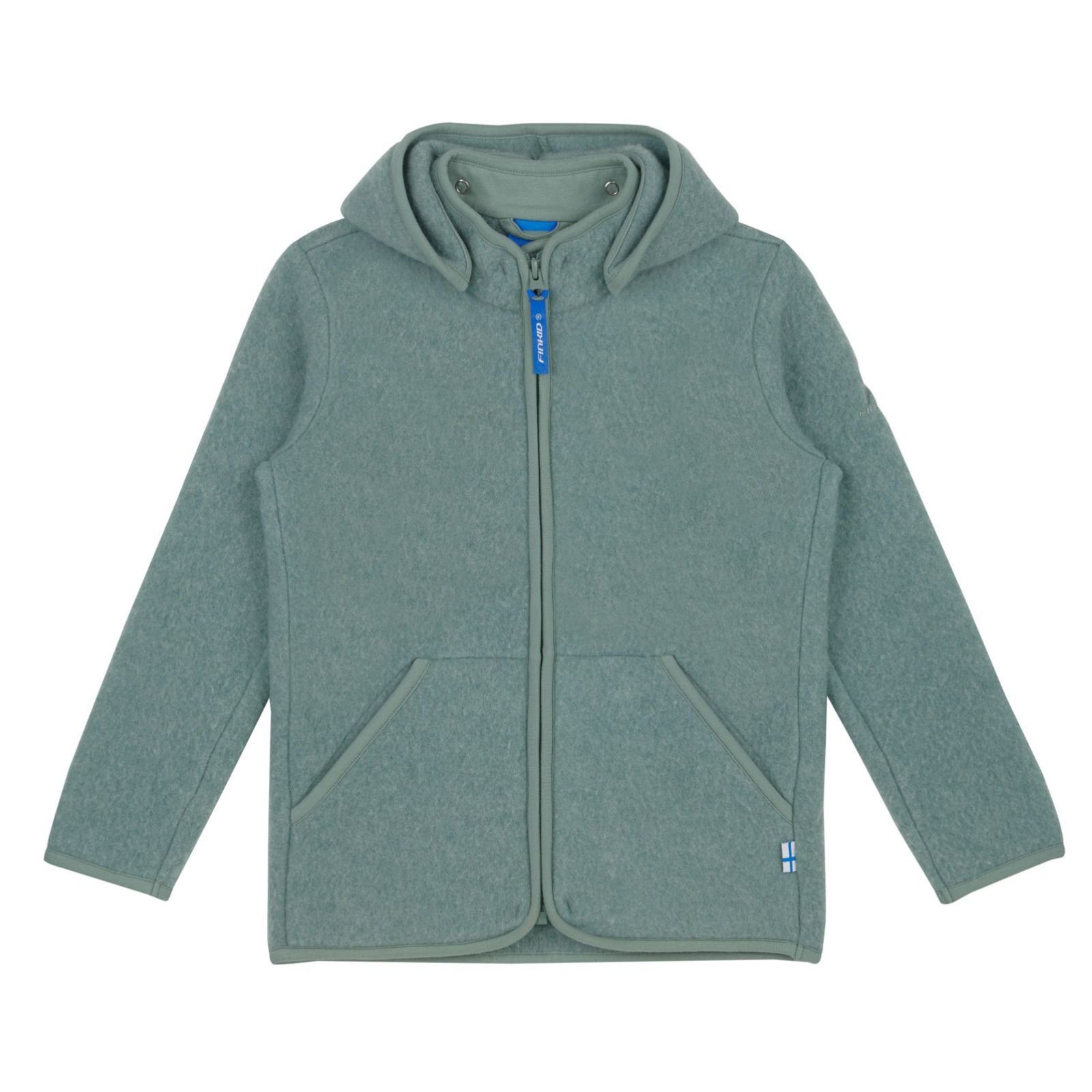 Finkid Wolljacke Finkid Luonto Wool Green Bay Wollfleecejacke - Zip in 140/150