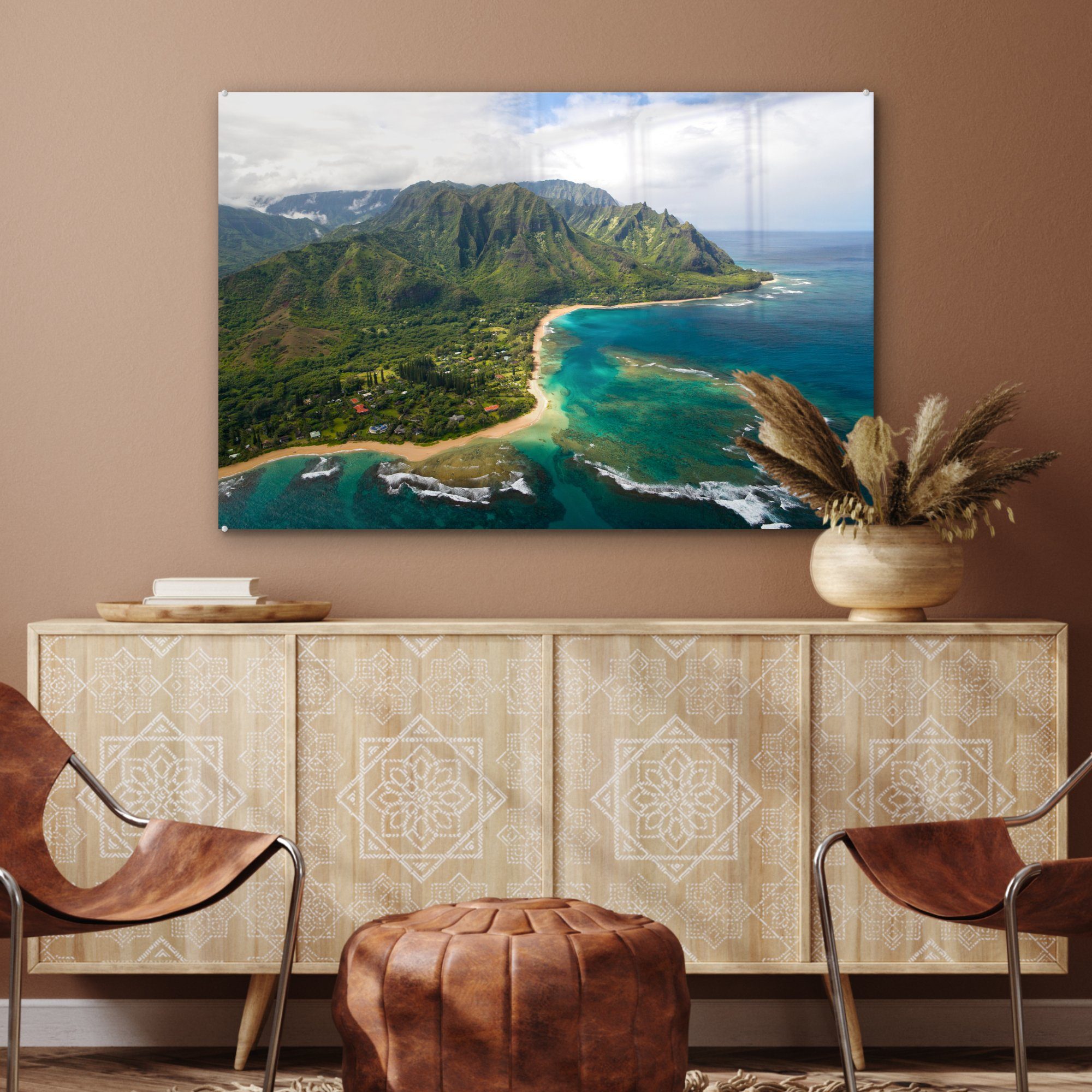 Kauai & Hawaii, St), der MuchoWow Nordküste Luftbild Ein (1 Schlafzimmer Acrylglasbild von Acrylglasbilder auf Wohnzimmer