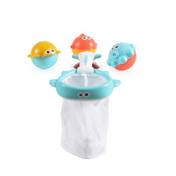 Moni Badespielzeug Wasserspielzeug Korb HE0262, 4-teilig, Badespielzeug, 1 Korb, 5 Tierbälle