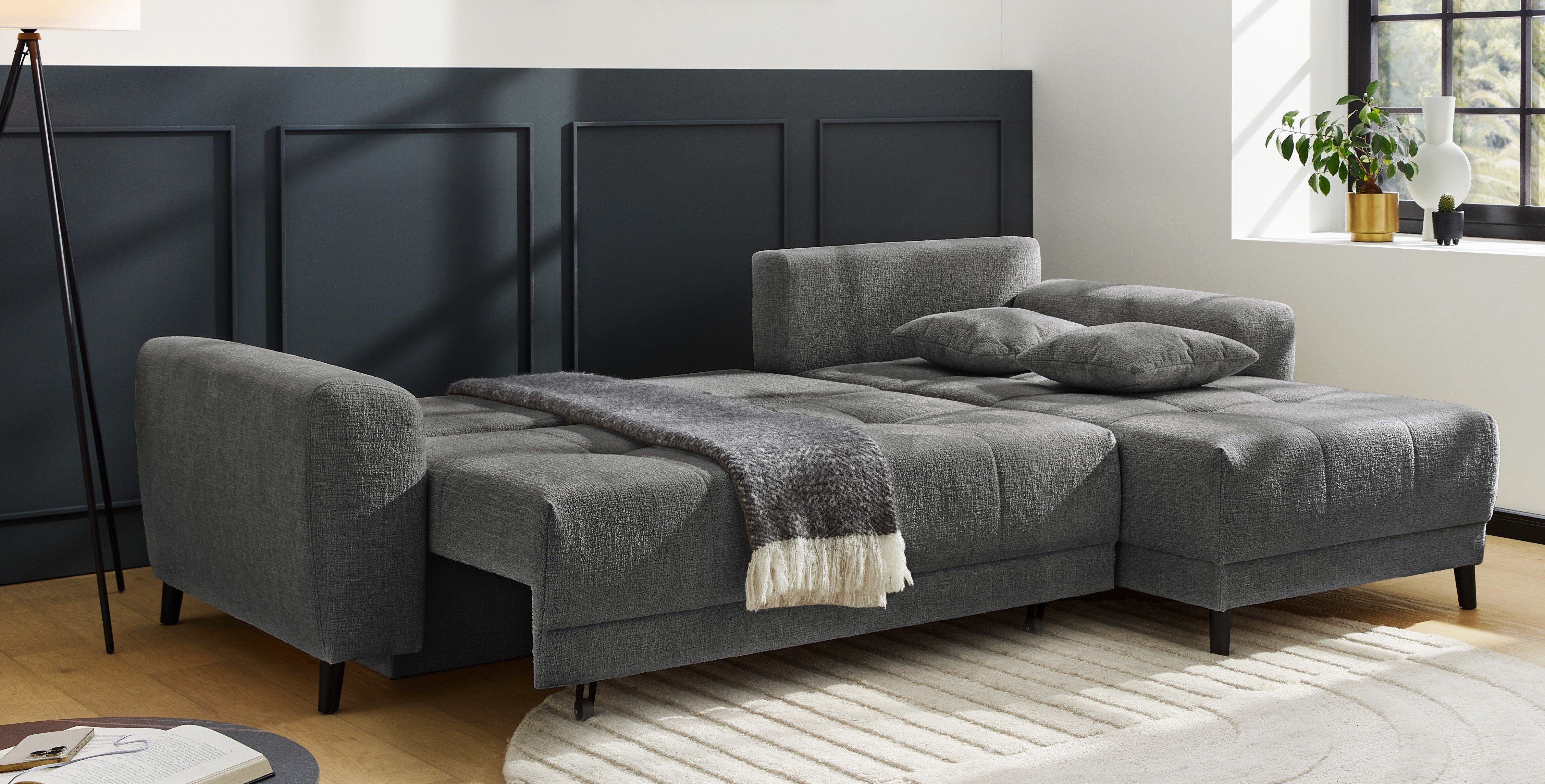 Jockenhöfer Gruppe Ecksofa "Beverly, inklusive Bettfunktion", Stauraum / Be günstig online kaufen