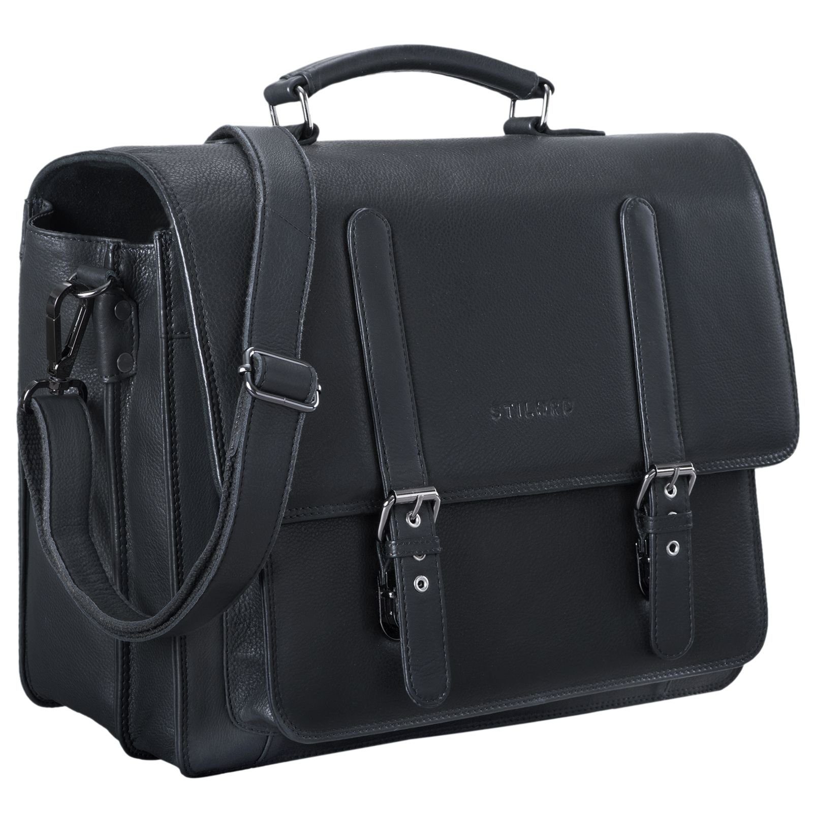 STILORD Aktentasche "Andro" Lehrer Aktentasche Leder Vintage