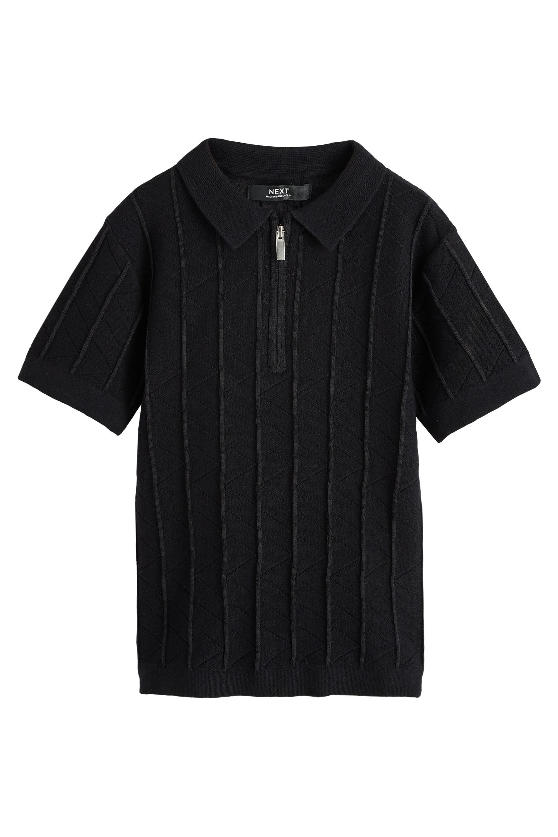 Next Poloshirt Polohemd mit Reißverschluss, strukturierter (1-tlg)