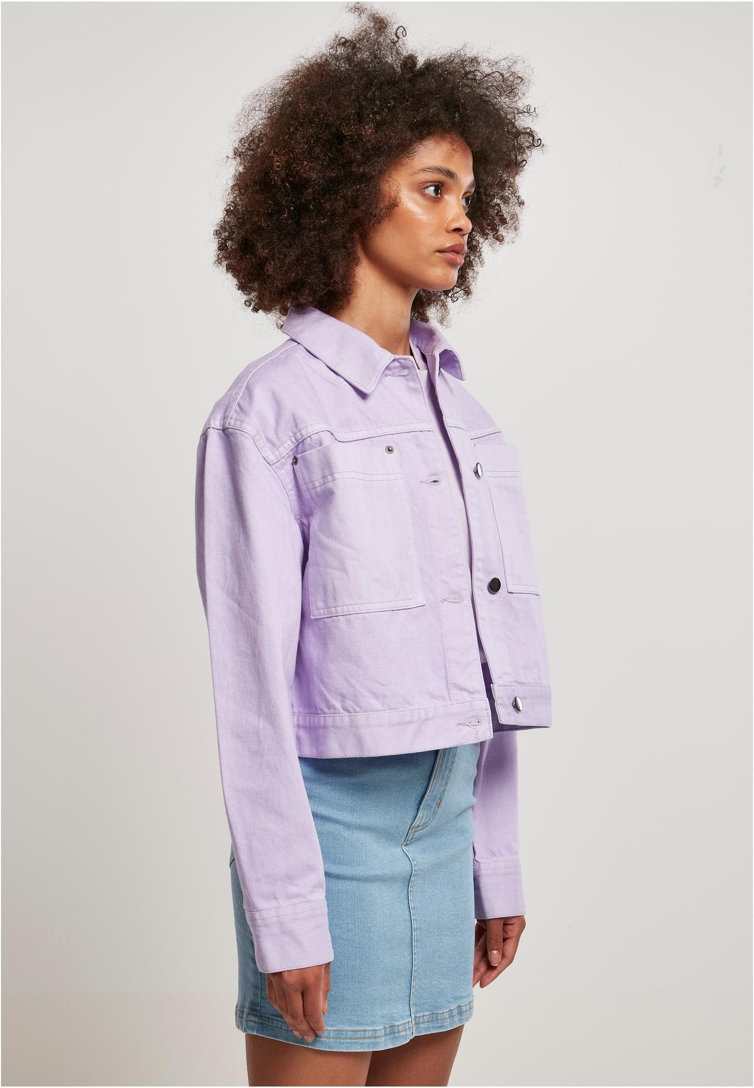 URBAN CLASSICS lilac Jacket (1-St) Short Worker Outdoorjacke Damen Ladies Boxy