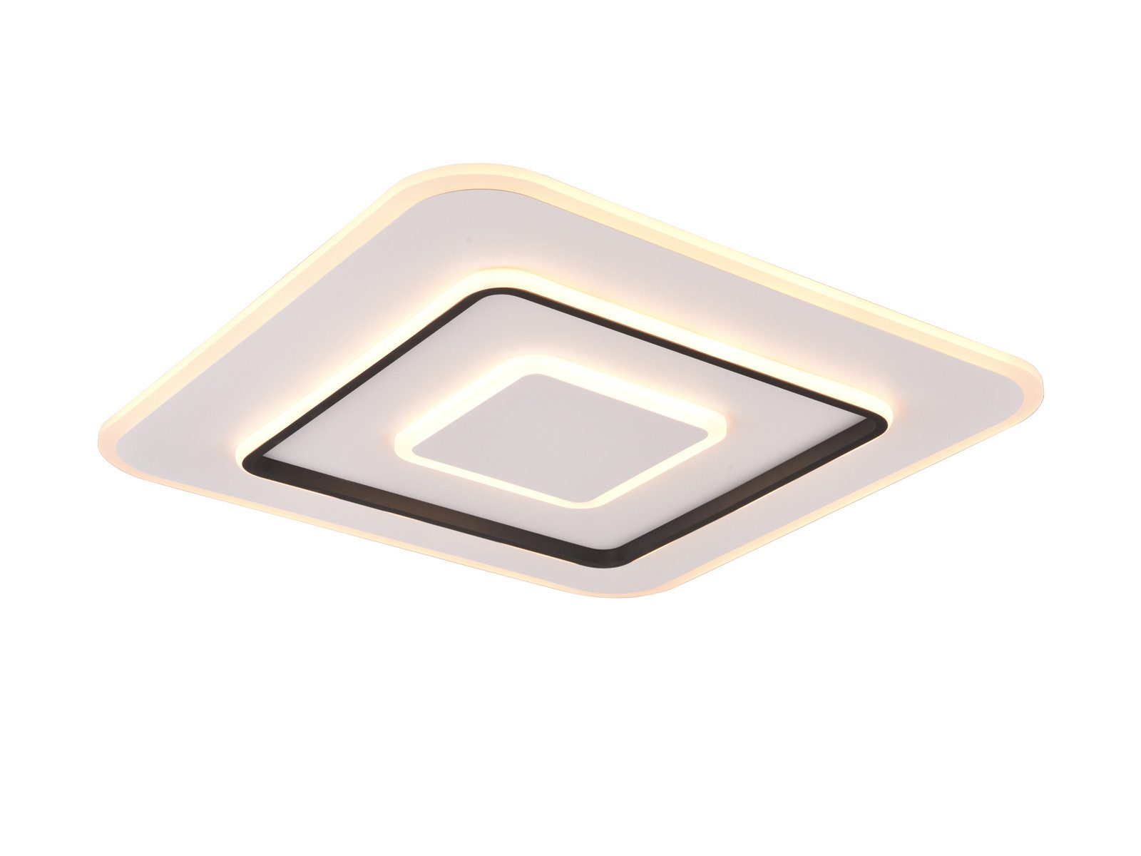Reality Leuchten LED Deckenleuchte hell & flach mit Fernbedienung, 60x60cm, dimmbar, LED fest integriert, Neutralweiß, Warmweiß, Tageslichtweiß, groß-e Tageslicht-lampe Decke eckig für Küchenbeleuchtung & Büro