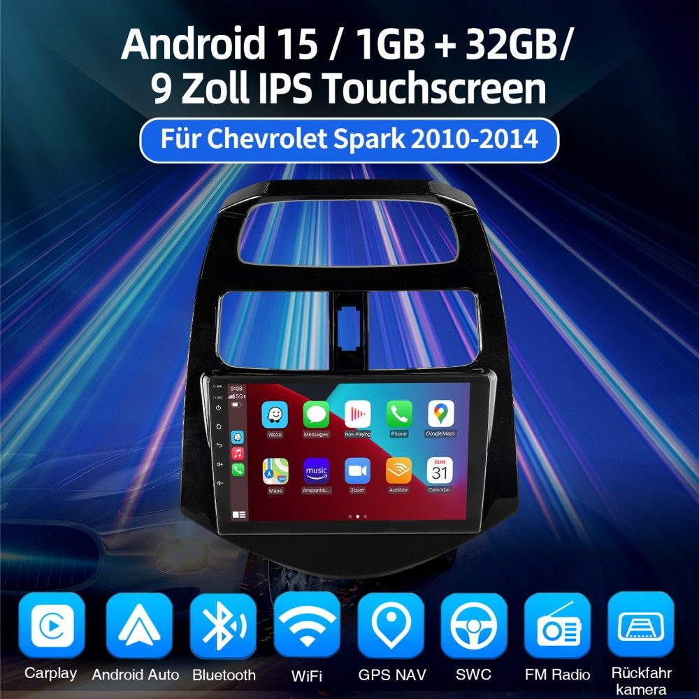 ESSGOO Für Chevrolet Spark 2010-2014 Android 15 Navi Autoradio Autoradio (Digitalradio (DAB), RDS, FM, AM)