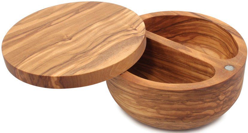 SWISSMAR Емкости для соли Palermo, Olivenholz, (1-tlg), aus Olivenholz, 2 Fächer, jedes Stück ein Unikat
