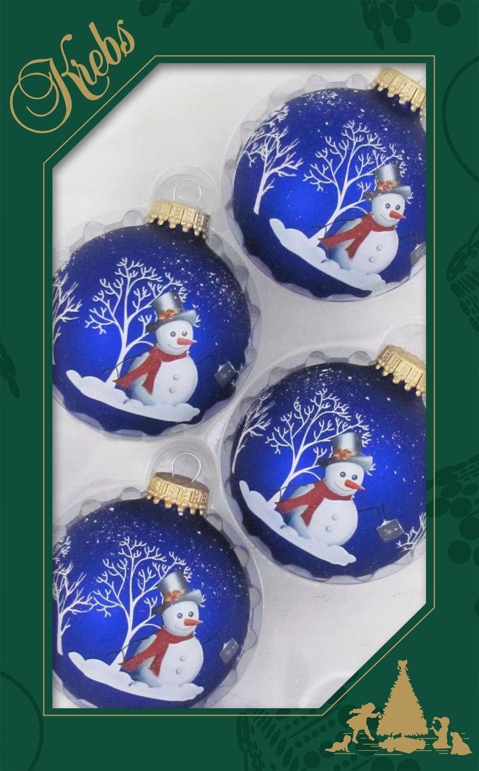 Krebs Glas Lauscha Weihnachtsbaumkugel St) (4 Weihnachtsdeko, Schneemann, Christbaumkugeln Glas Christbaumschmuck