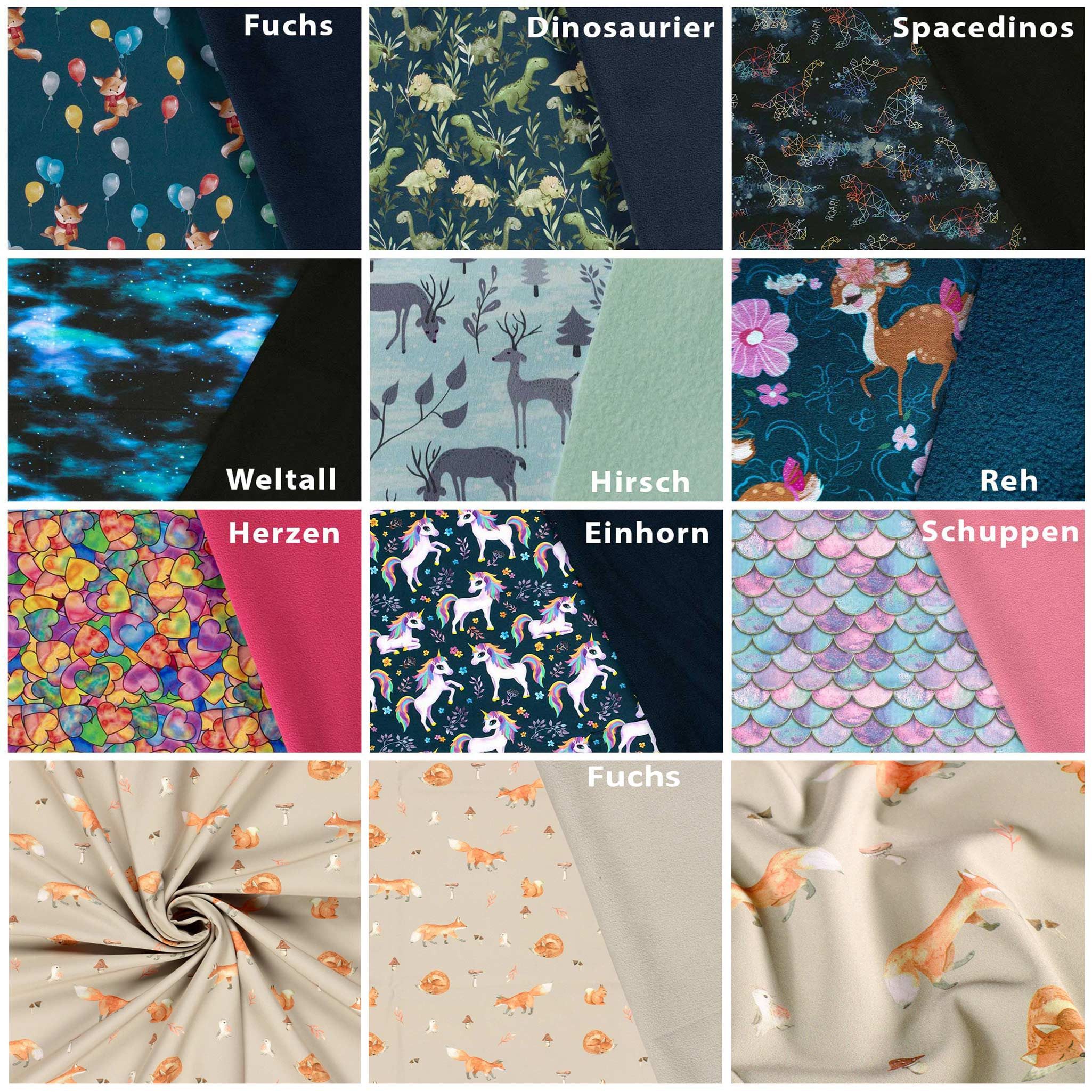 maDDma Stoff Softshell-Stoff mit Kindermotiven Outdoorstoff ab 0,5m Meterware, Hirsch mint