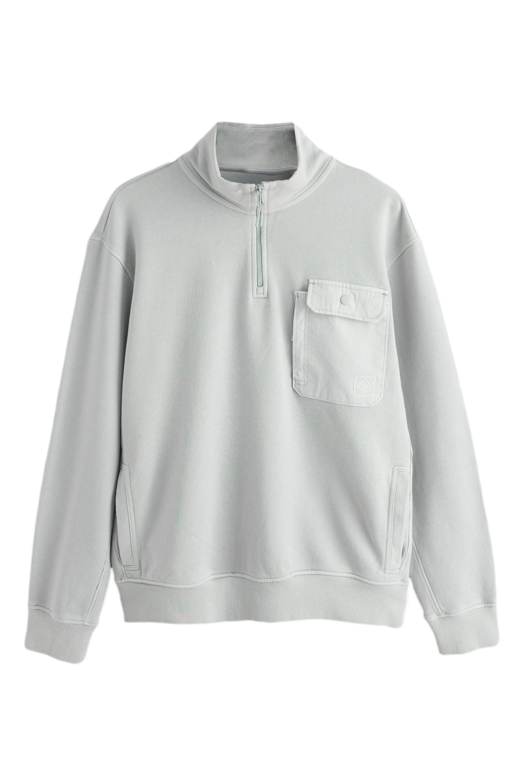 Sweater Fleece-Troyer mit Trichterkragen + Stückwaschung