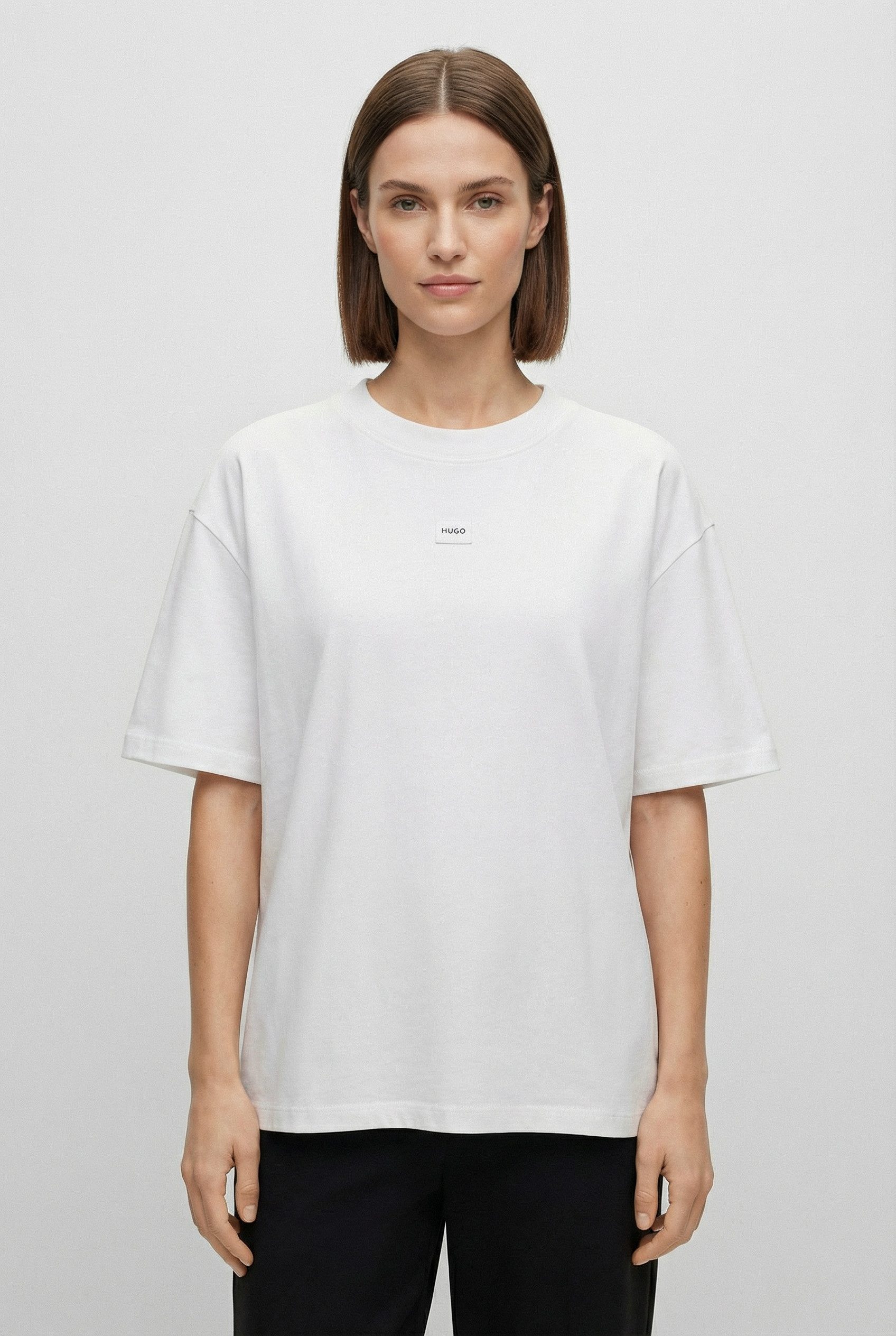 HUGO T-Shirt Signature normale Passofrm, Rundhals