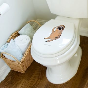 Mr. & Mrs. Panda WC-Sitz Faultier Vogel - Weiß - Geschenk, der frühe Vogel, Faultiere, Spinner (1-St), Freudige Designs