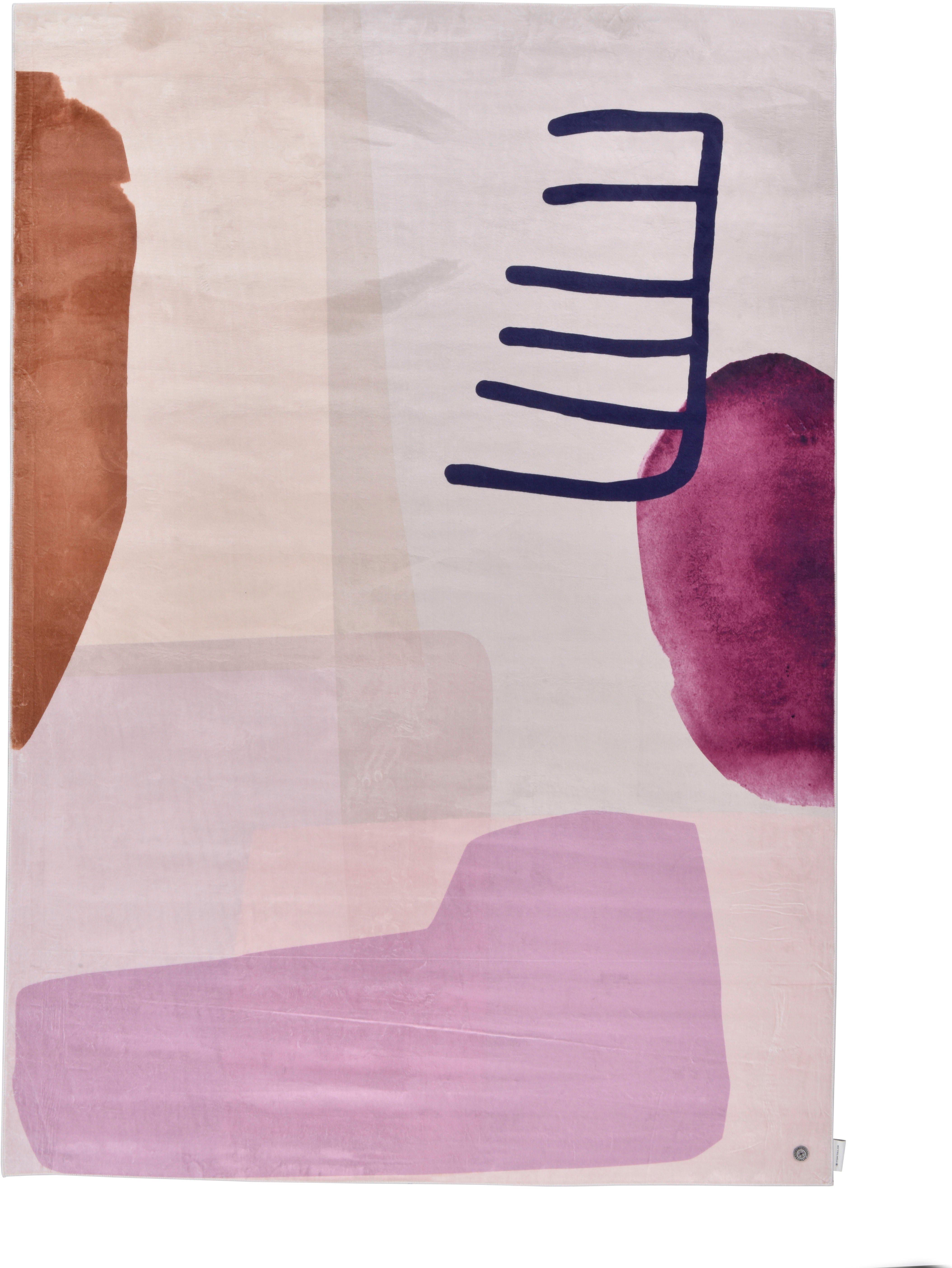 TOM TAILOR HOME Teppich Shapes - TWO, rechteckig, Höhe: 5 mm, Kurzflor, bedruckt, modernes Design
