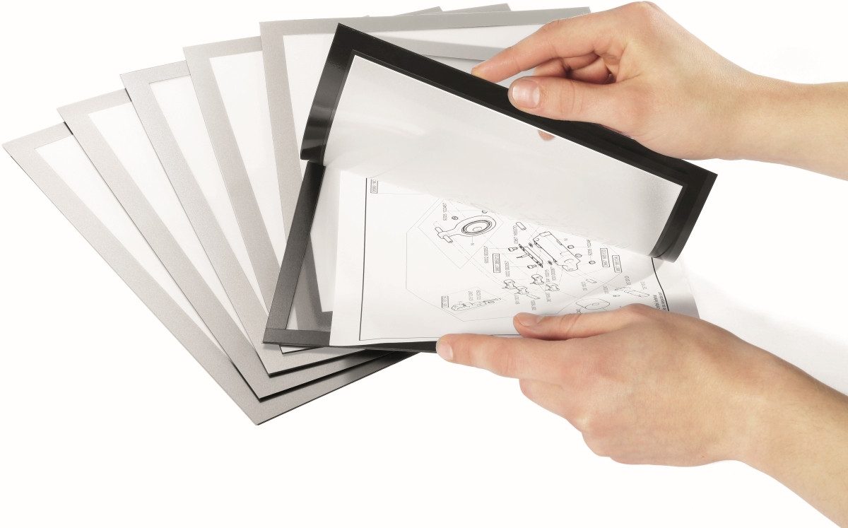DURABLE Fächermappe Magnetrahmen Duraframe Magnetic Plus A4 magnetisch VE=2 Stück silber