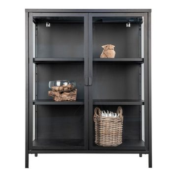 ebuy24 Vitrine Brisbane Vitrinenschrank Höhe 101,5 cm, schwarz.