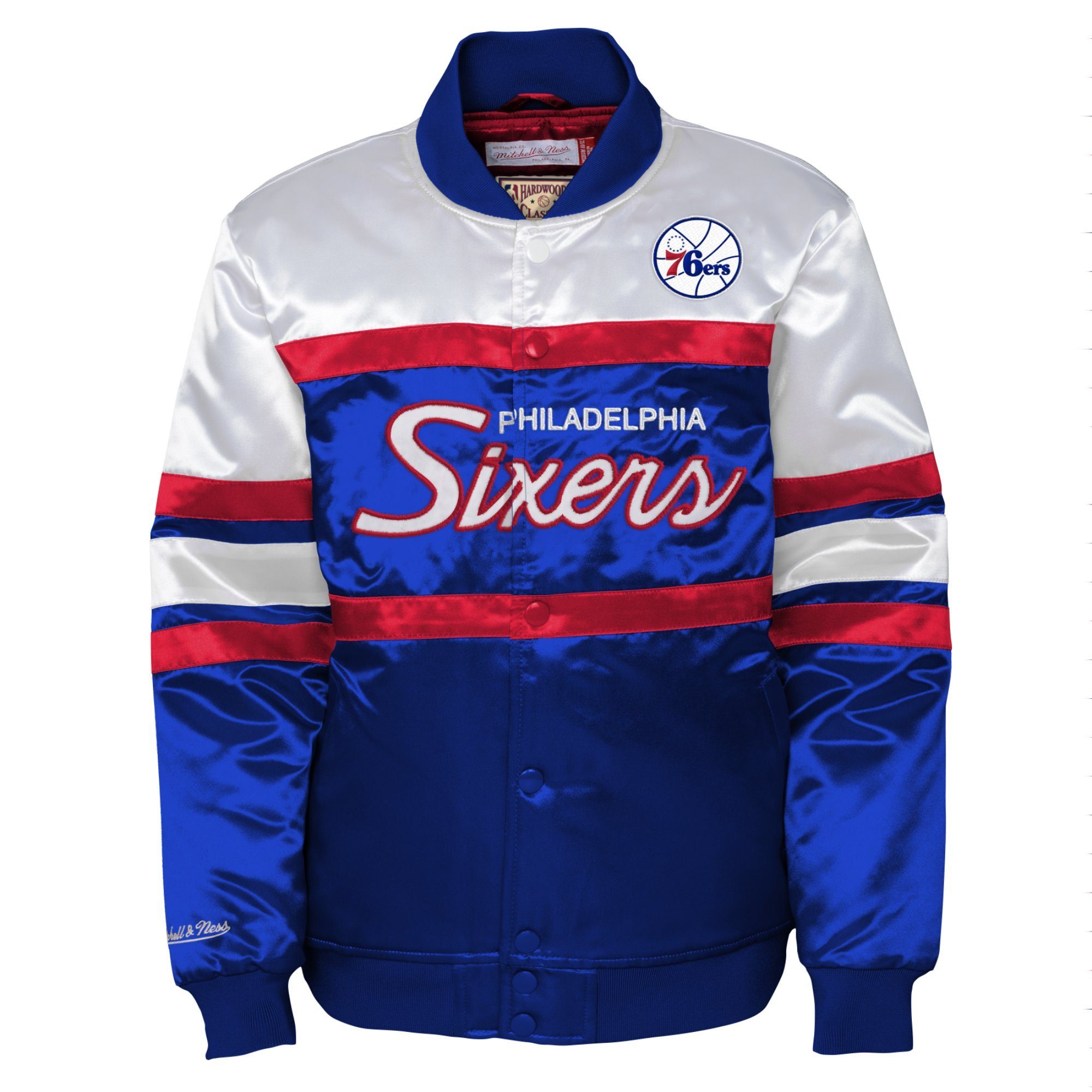 Mitchell & Ness Winterjacke Heavyweight Satin Philadelphia 76ers