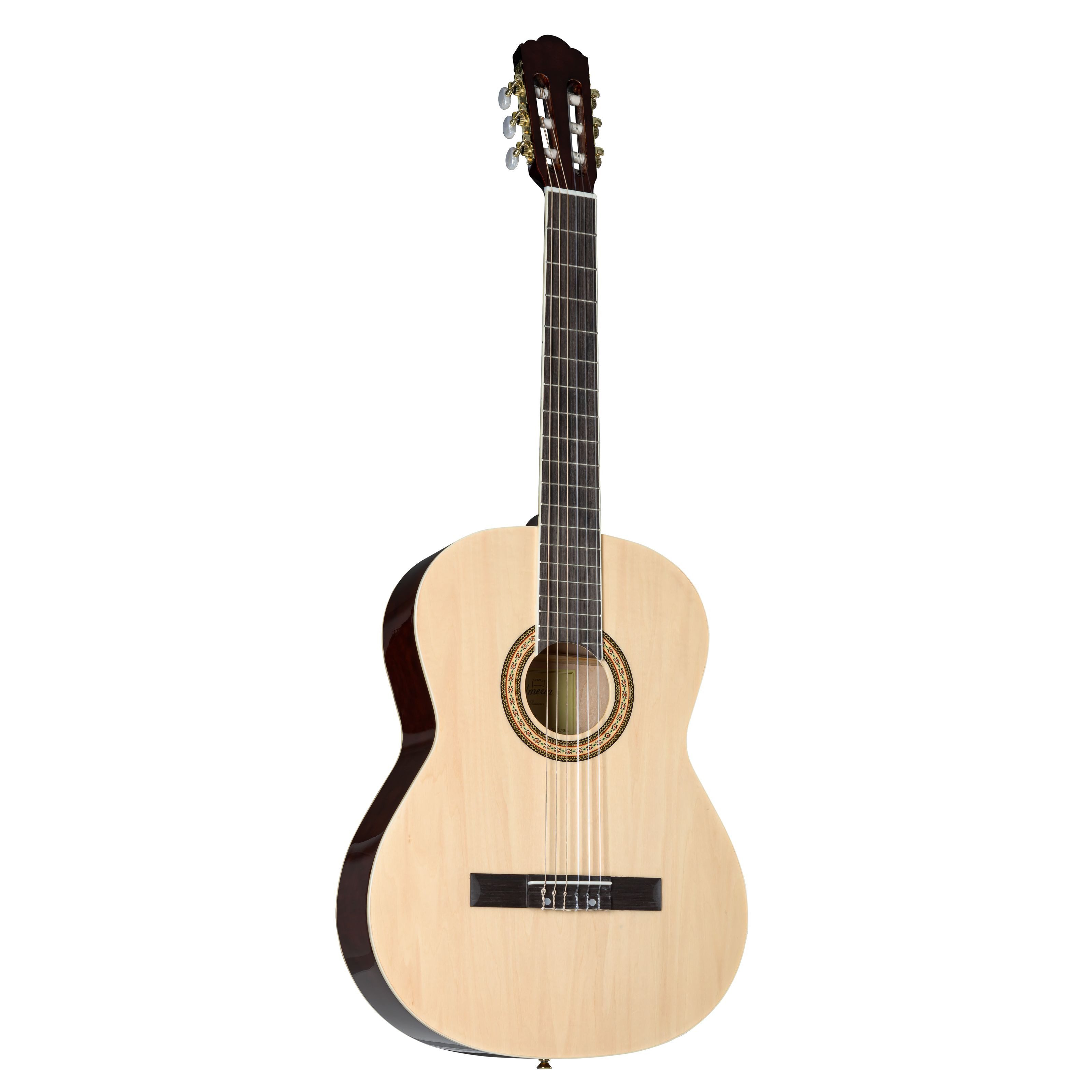 Almeria Konzertgitarre, Konzertgitarren Set 4/4 Gitarre mit Zubehör Hochglanz Finish Selected Hardwood Hals Composite Griffbrett 19 Bünde Gold Hardware, Konzertgitarren, Konzertgitarren-Sets, Konzertgitarren Set, 4/4 Gitarre, Hochglanz Finish