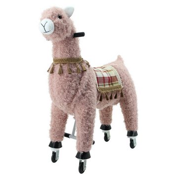 Sweety-Toys Reittier Sweety Toys 11391 Reittier groß Alpaka rosa auf Rollen für 4 bis 9 Jahre-Riding Animal
