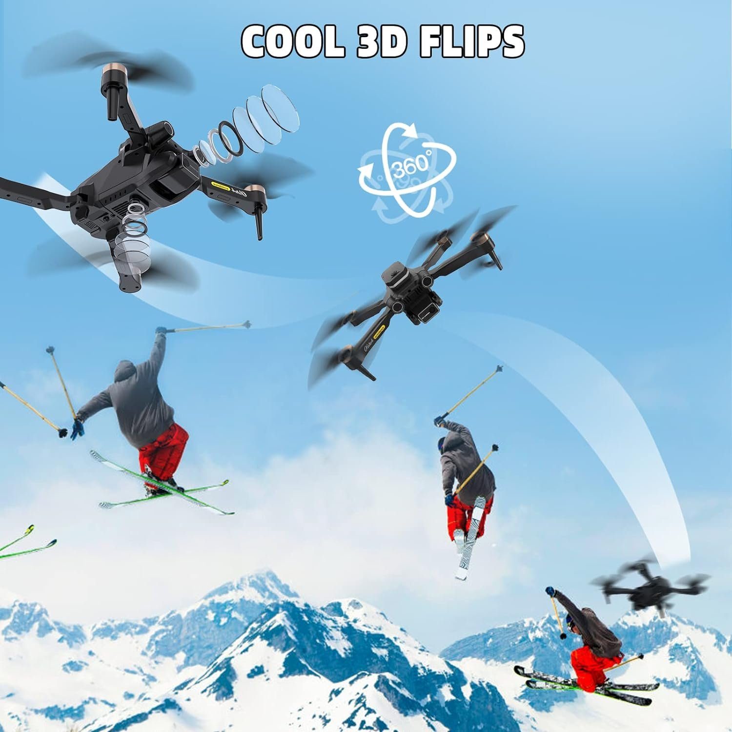 WiFi Kamera Anfänger für HD mit Drone 4K Bürstenloser Kinder, 5G (4K Minuten Motor) Drohne mit GPS UHD, Erwachsene/Schüler 60 FlugzeitDrone für Huanchenda