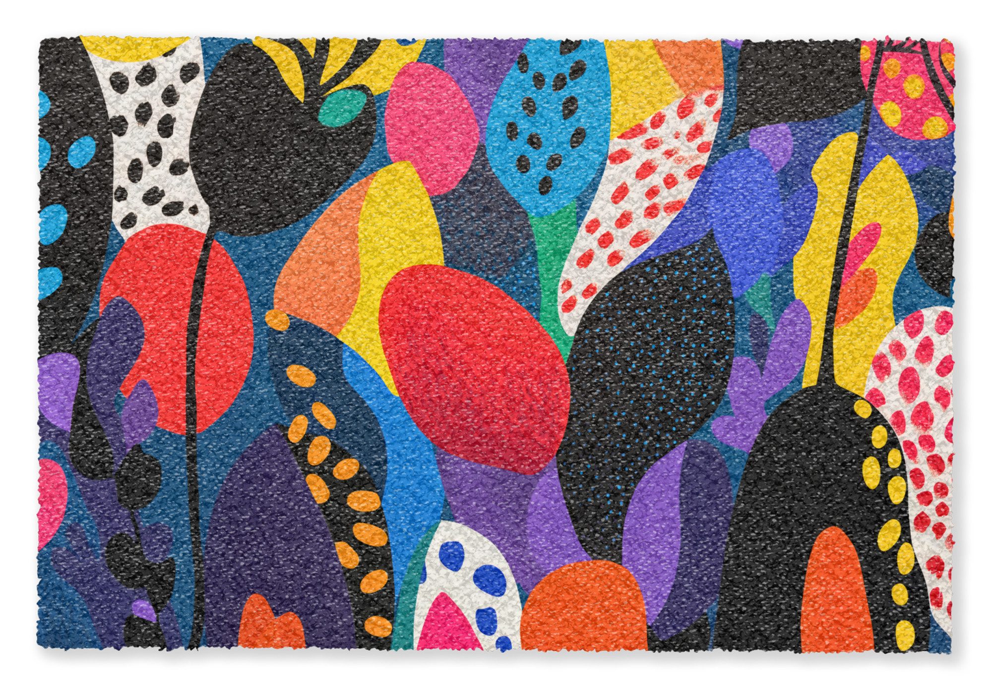 MuchoWow Fußmatte Blumen - Blätter - Abstrakt - Rot, Rechteckig, innen Schmutzfangmatte, Tür, Schmutzfänger Flur, Teppich 60x40 cm
