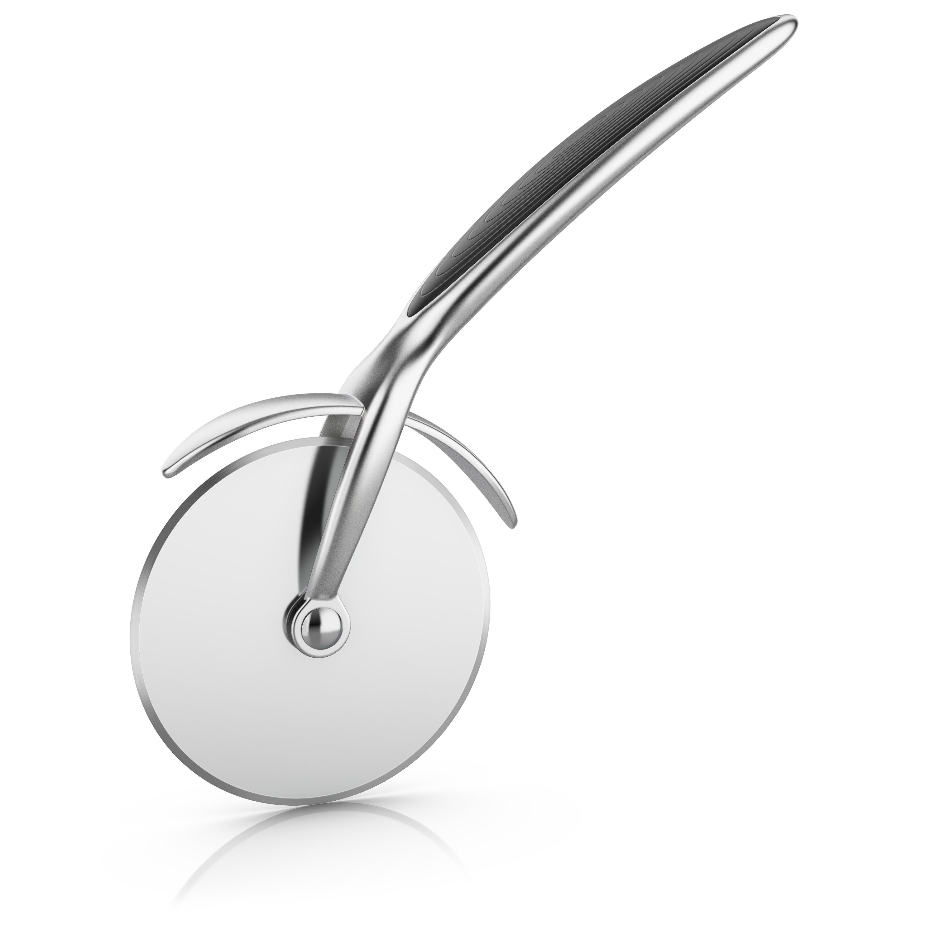 Arendo Pizzaschneider Profi Edelstahl Pizzaroller, scharfe 7cm Klinge, robust & stabil, Rostfrei, spülmaschinengeeignet, ergonomischer Griff, Pizza Cutter