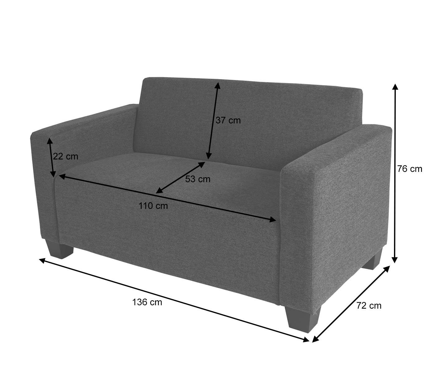 MCW Sofa Moncalieri-2-2er, Moderner Bequeme Lounge-Stil, pro Sofa 2 260 Teile, 2er Maximal grau grau | kg Sitzpolsterung