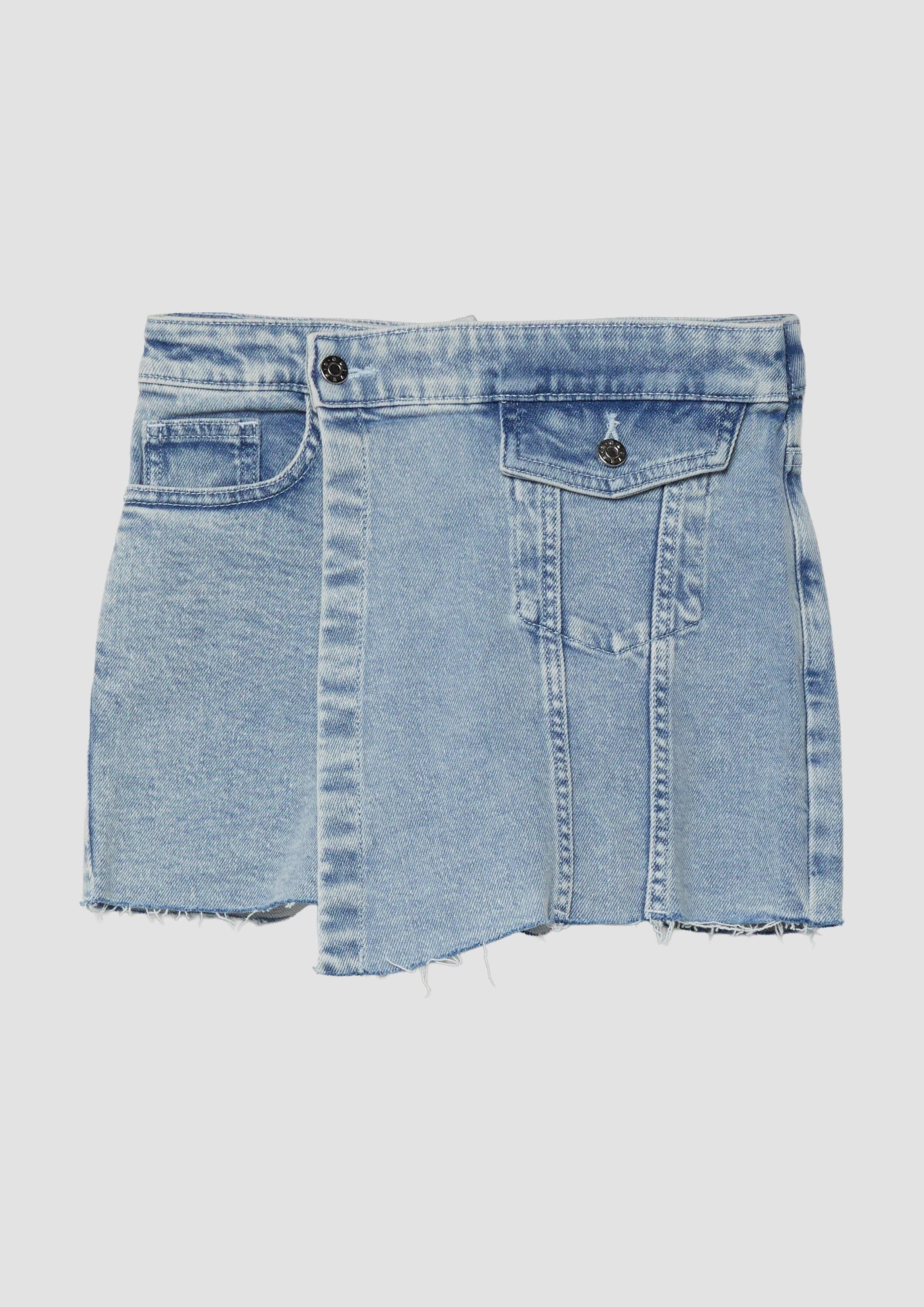 s.Oliver Minirock Rock Jeans-Skort mit offenen Kanten