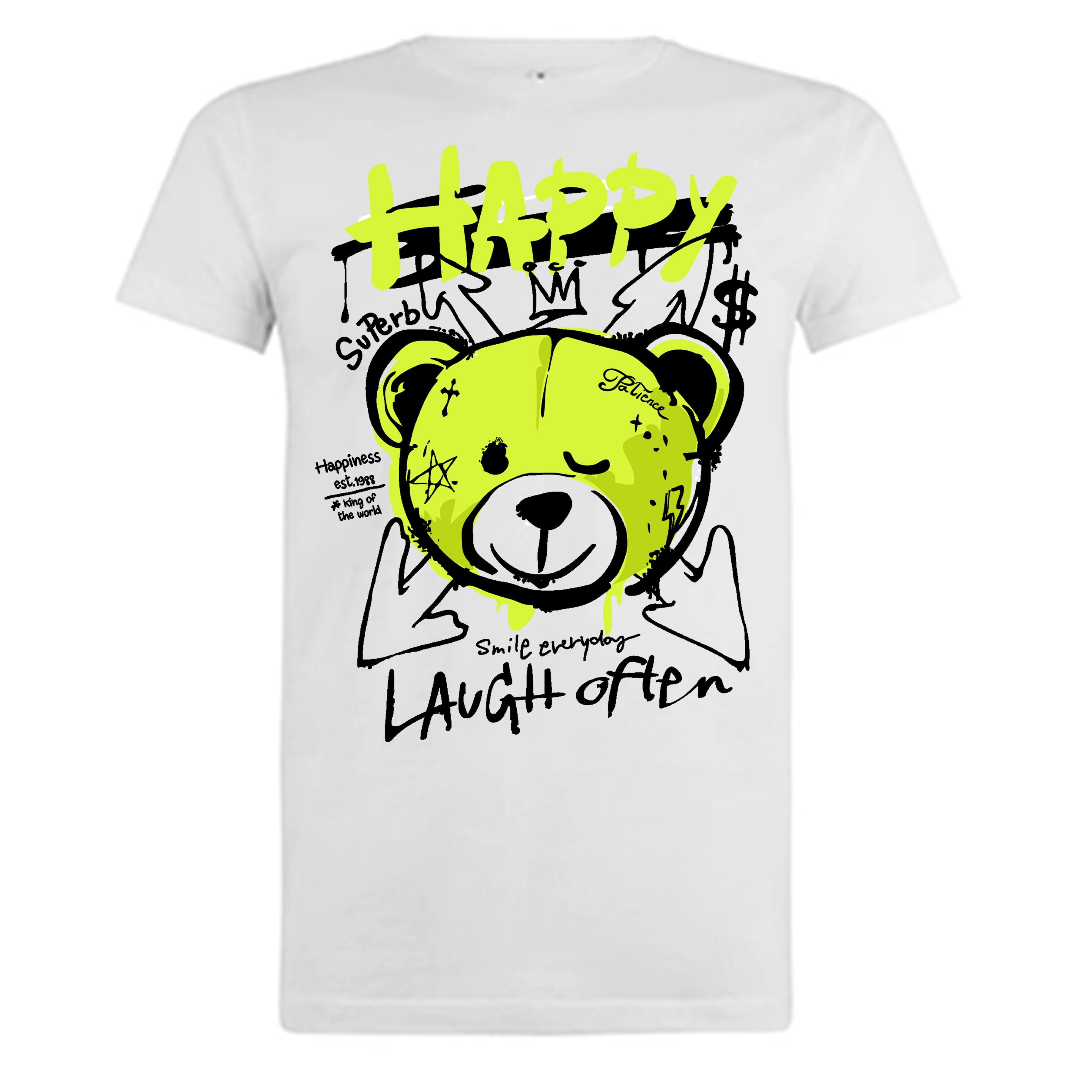 Banco Print-Shirt Herren Happy Bear Sommershirt Streetwear Outdoor Rundhals günstig online kaufen