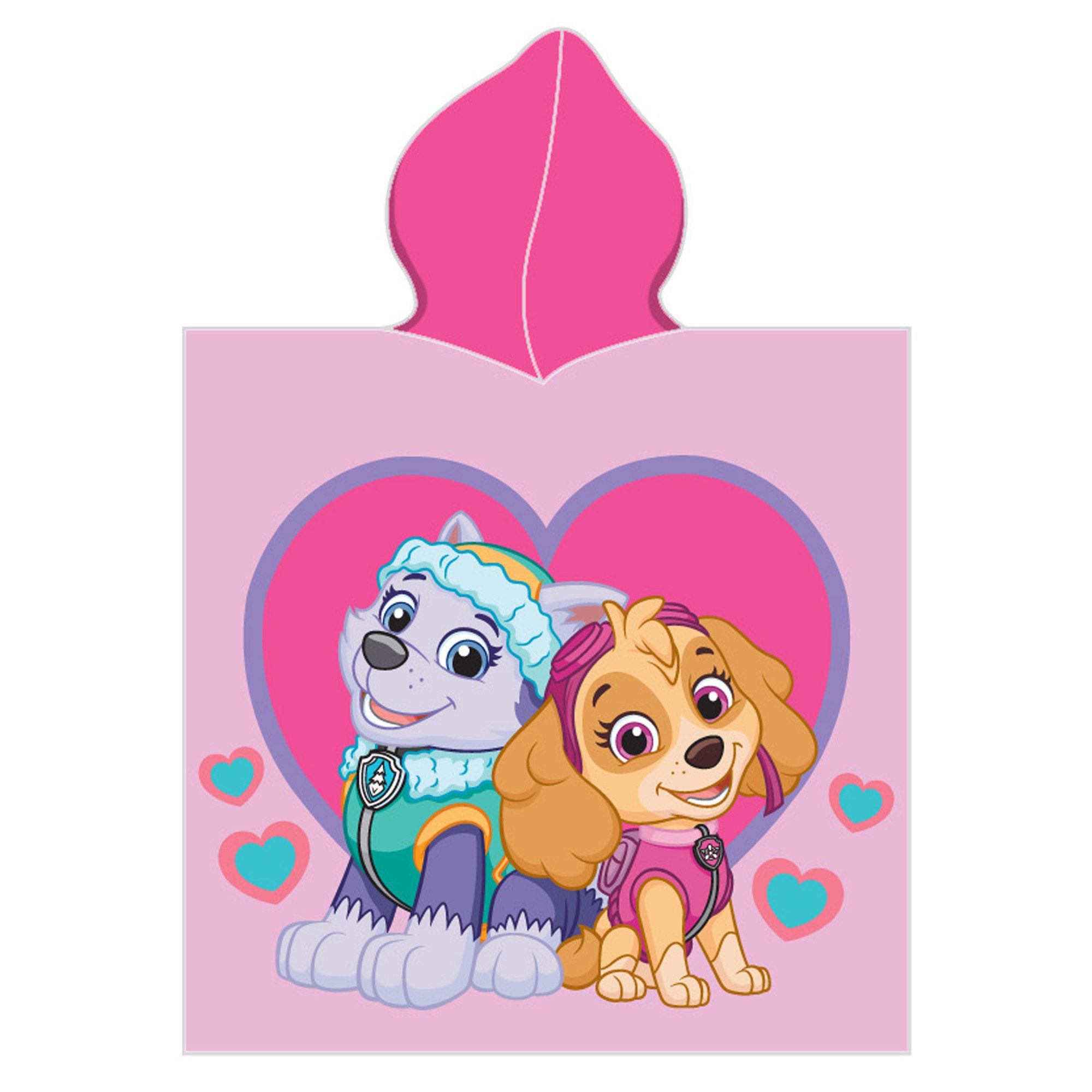 BERONAGE Kapuzenhandtuch Paw Patrol Kinder Kapuzen Bade-Poncho Girl's Rosa 60x120 cm, 100% Baumwolle (1-St), Frottee in Velours-Qualität