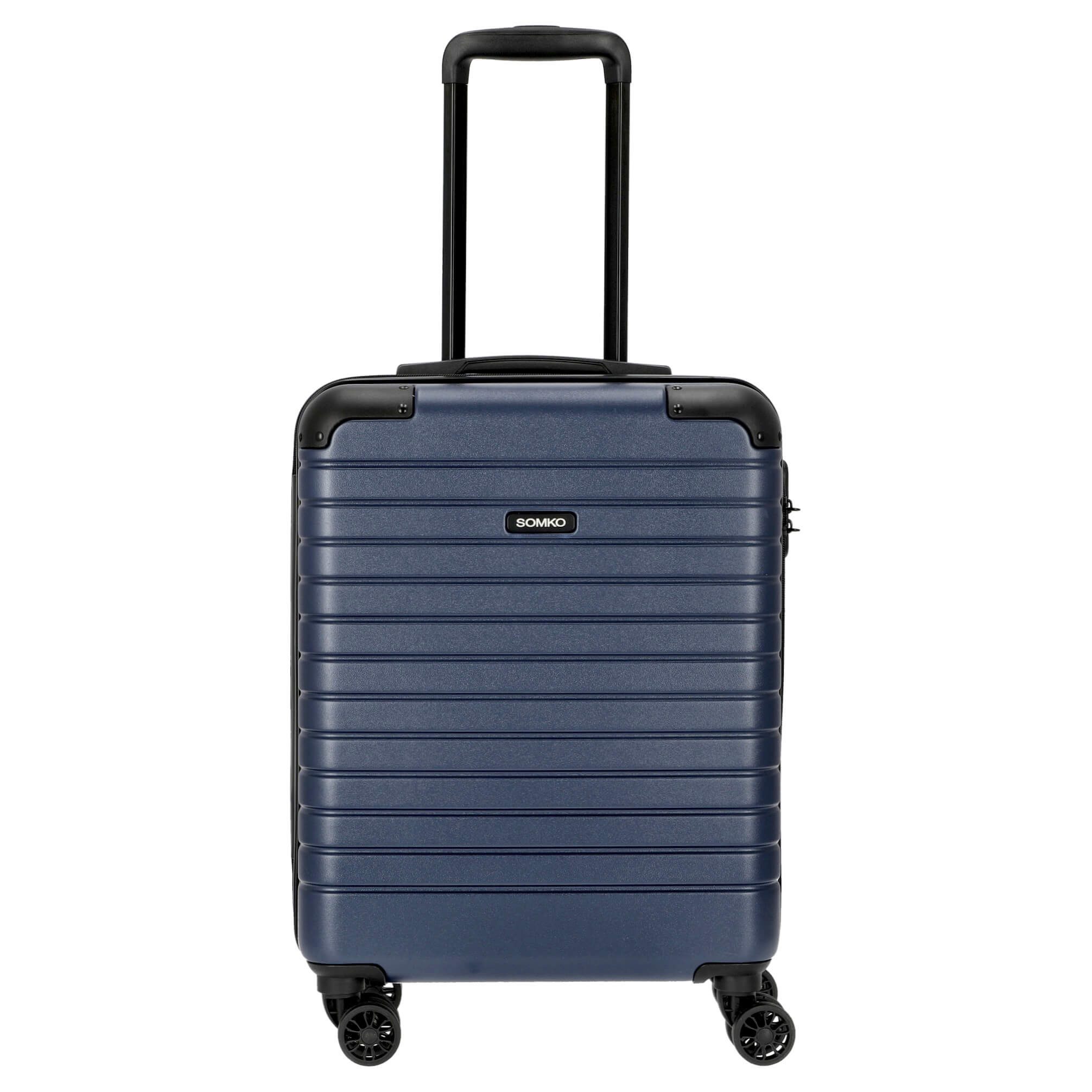 SOMKO Handgepäck-Trolley Line - 4-Rollen Kabinentrolley S 55 cm (navy), 4 Rollen