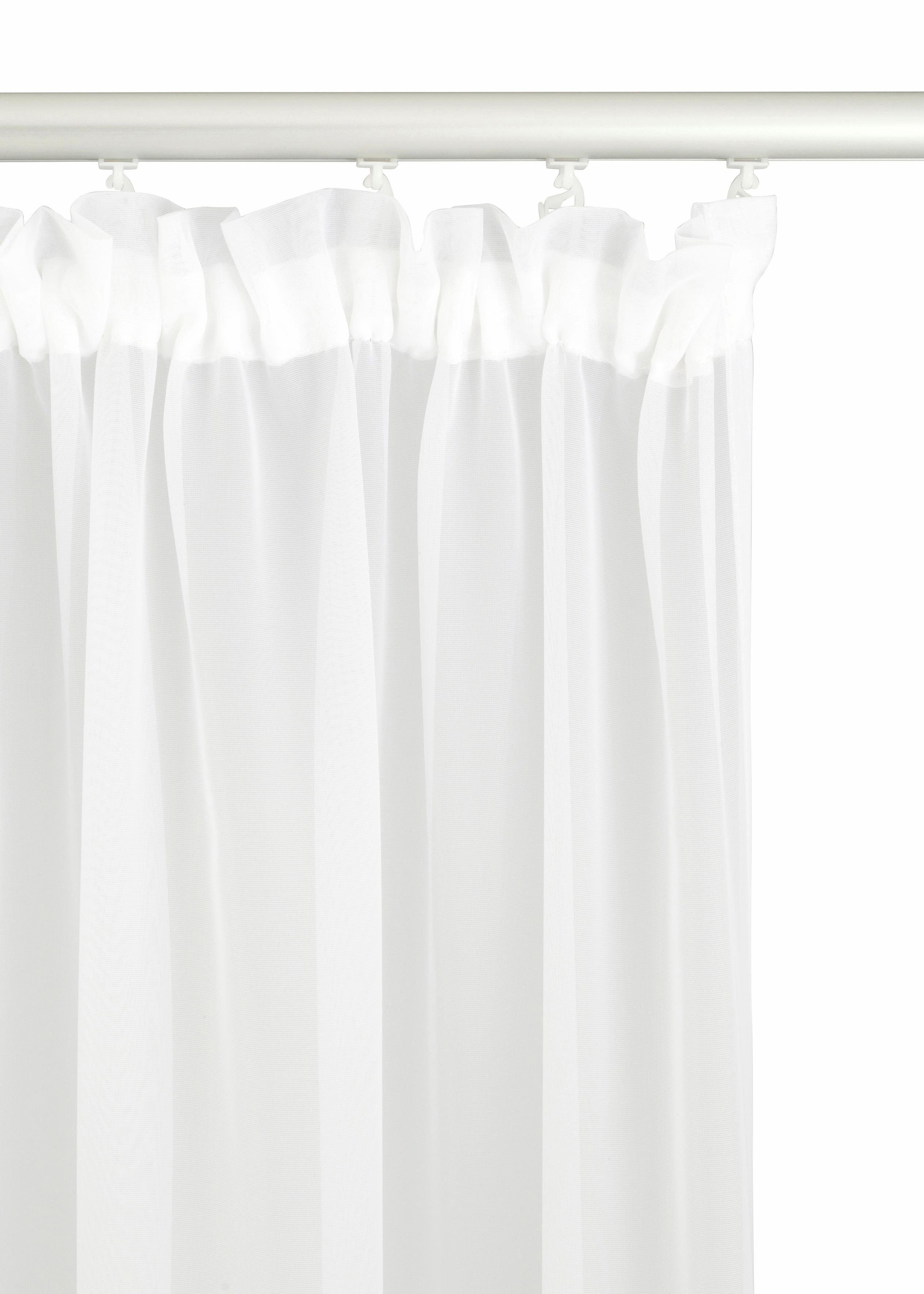 Voile, Transparent Eby, weiß transparent, (1 Kräuselband Polyester St), home, my Bogenstore