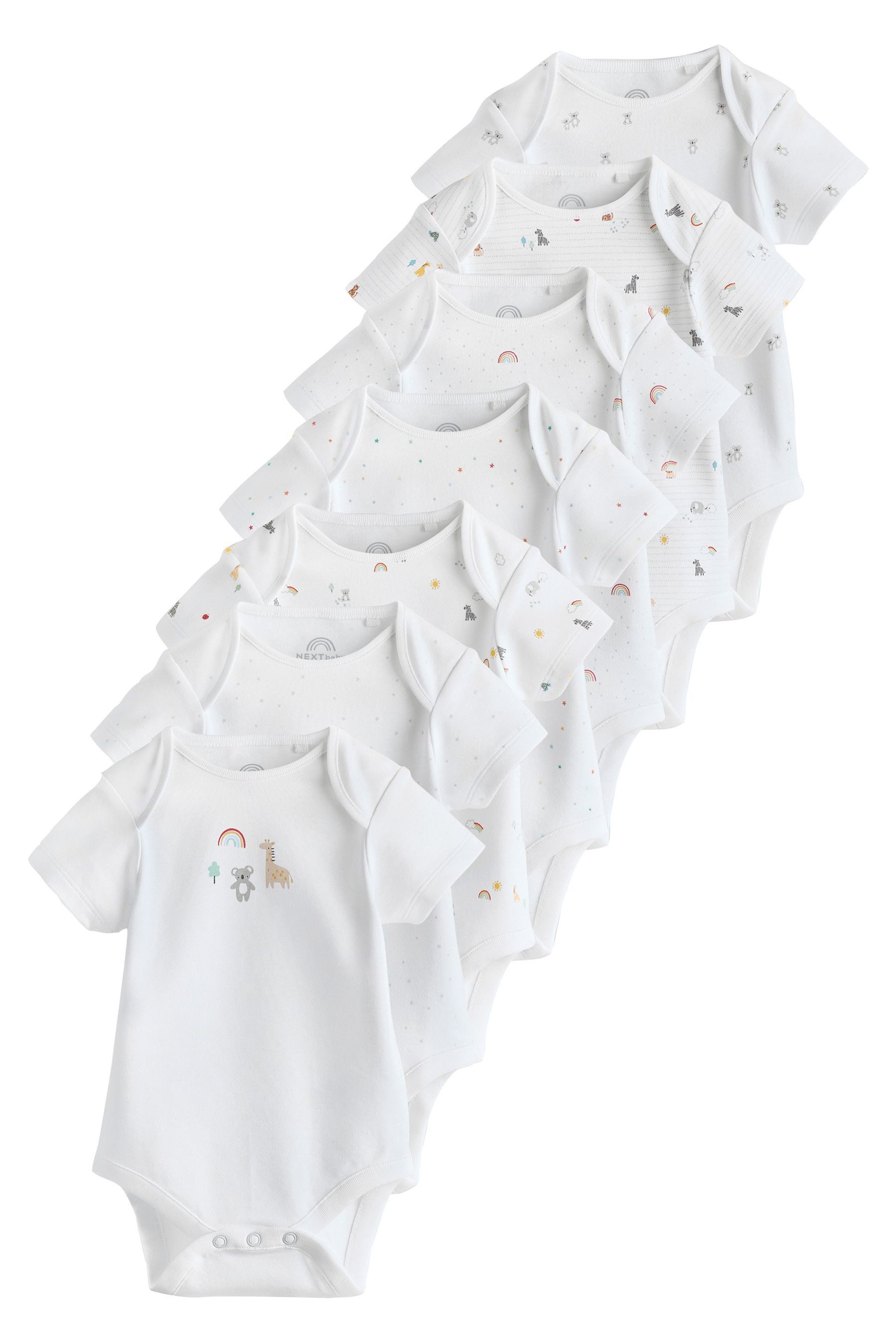 Next Kurzarmbody Kurzärmelige Babybodys 5er-Pack 7 Pack (7-tlg)
